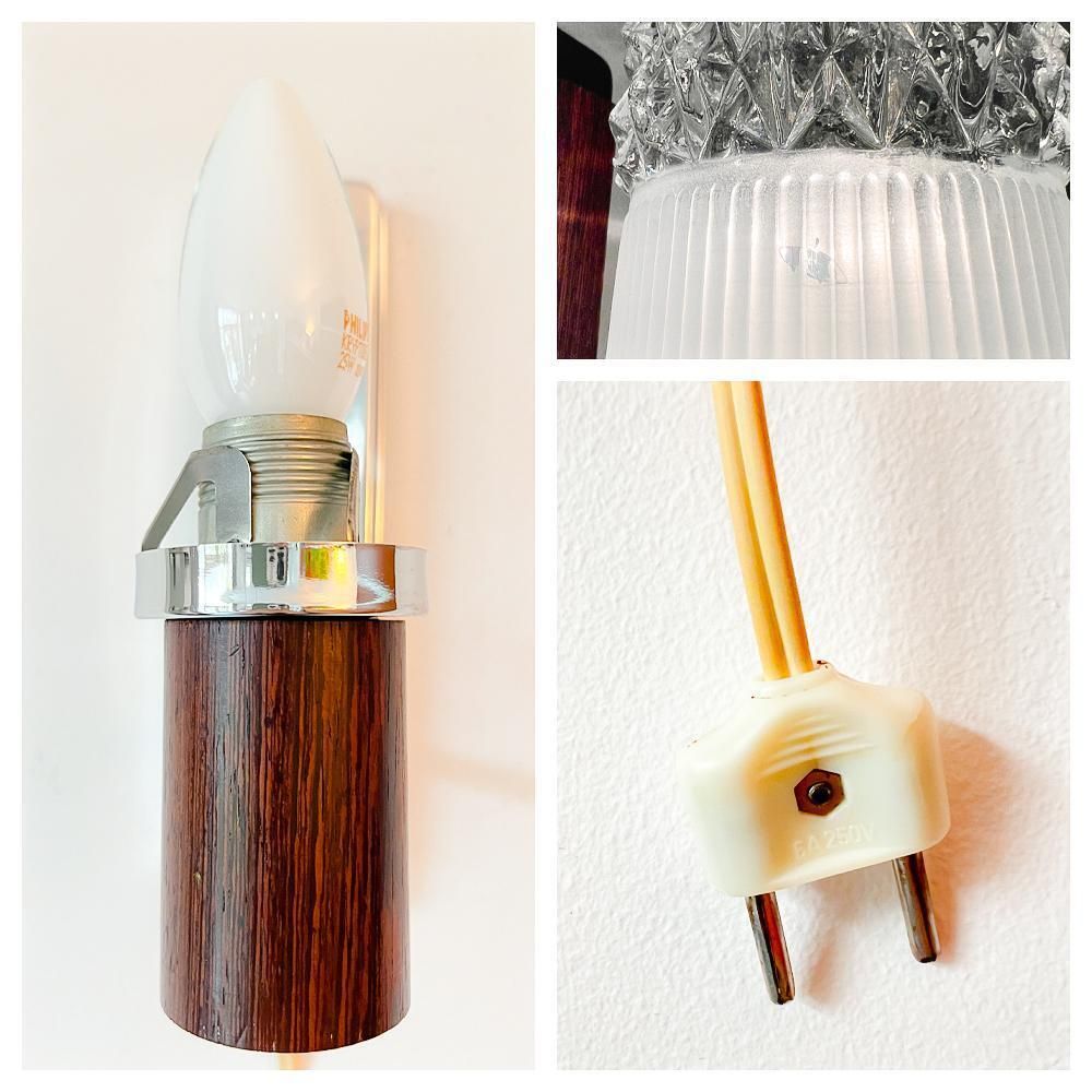 photo for sale Vintage Wandlamp   Louis Kalff Stijl   Hout, Glas, Metaal   Uitstekende Staat   Scandinavisch Design   Jaren 60