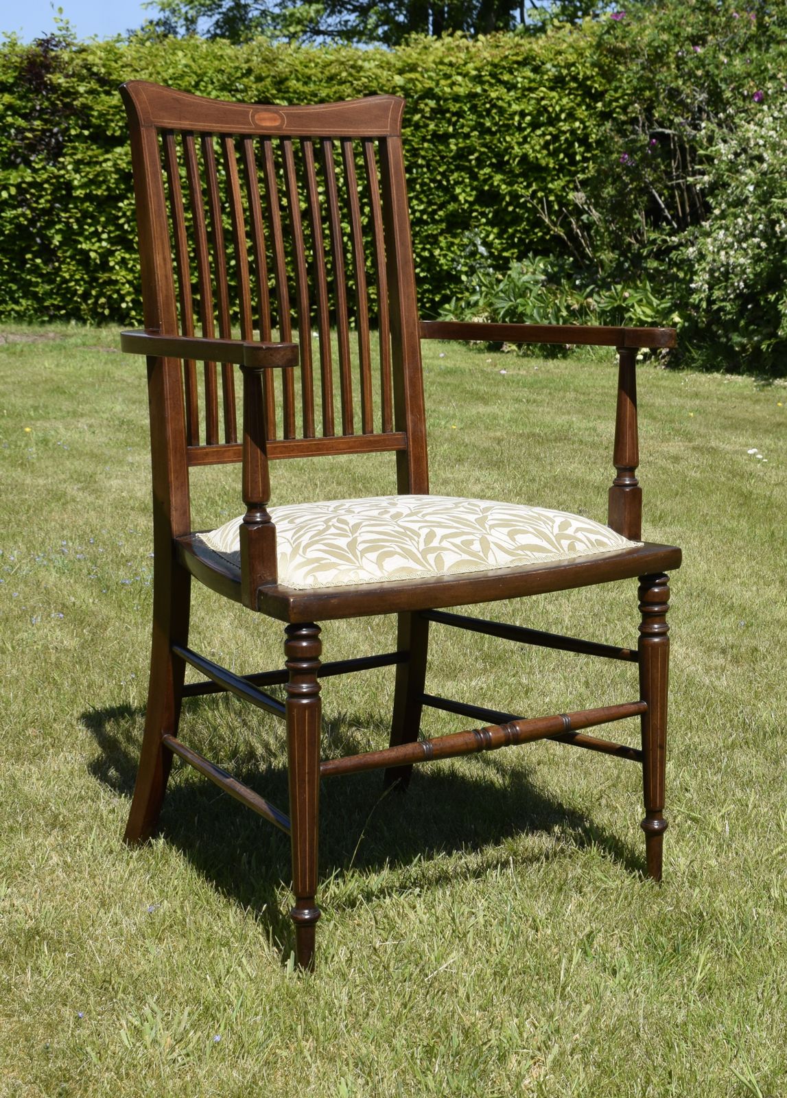 Edwardian Mahogany And Inlaid Armchair photo for sale