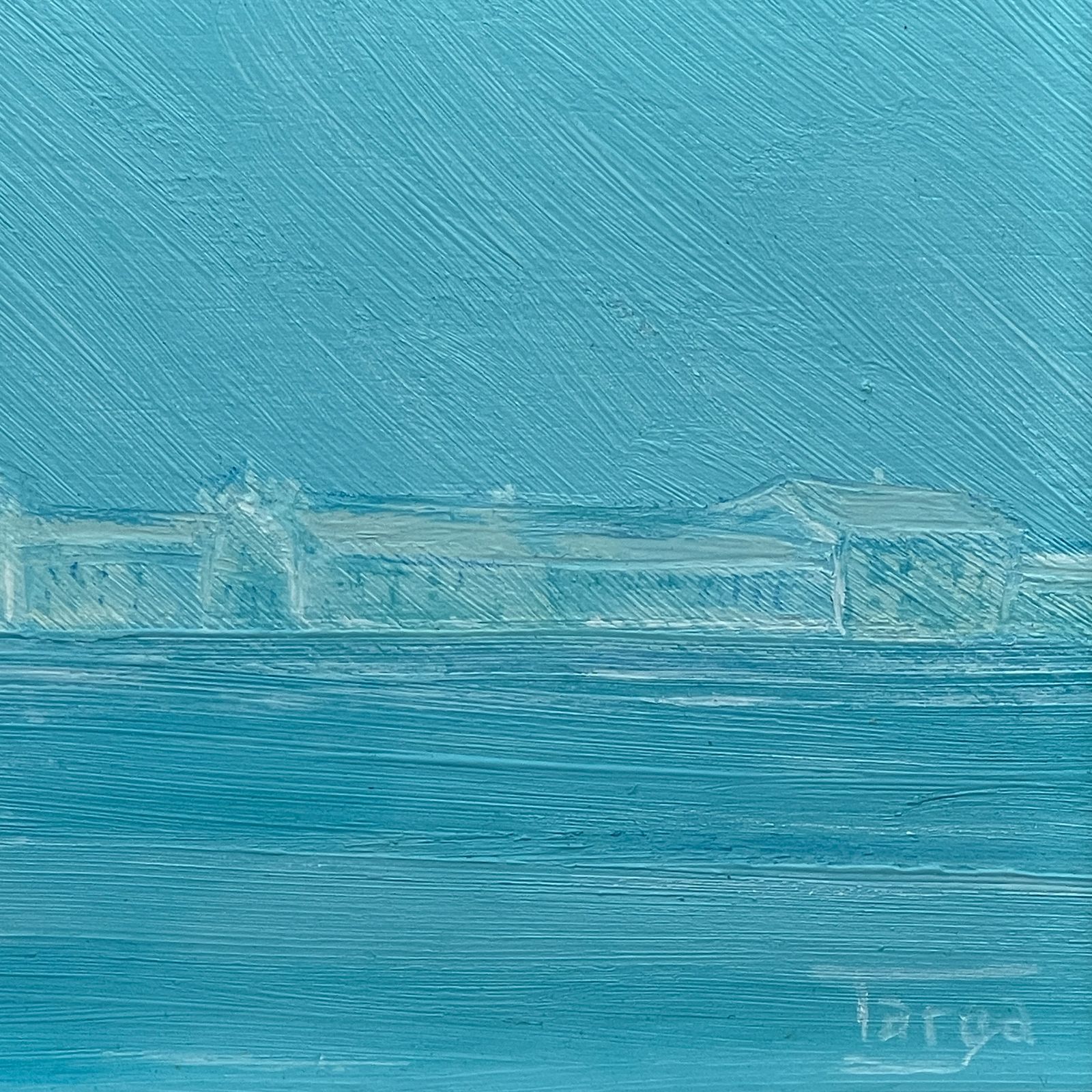 Luigi Targa, Venetian Lagoon In The Heavenly Glare, Padua, Italy, 1970s, Oil On Canvas, Framed photo vinterior