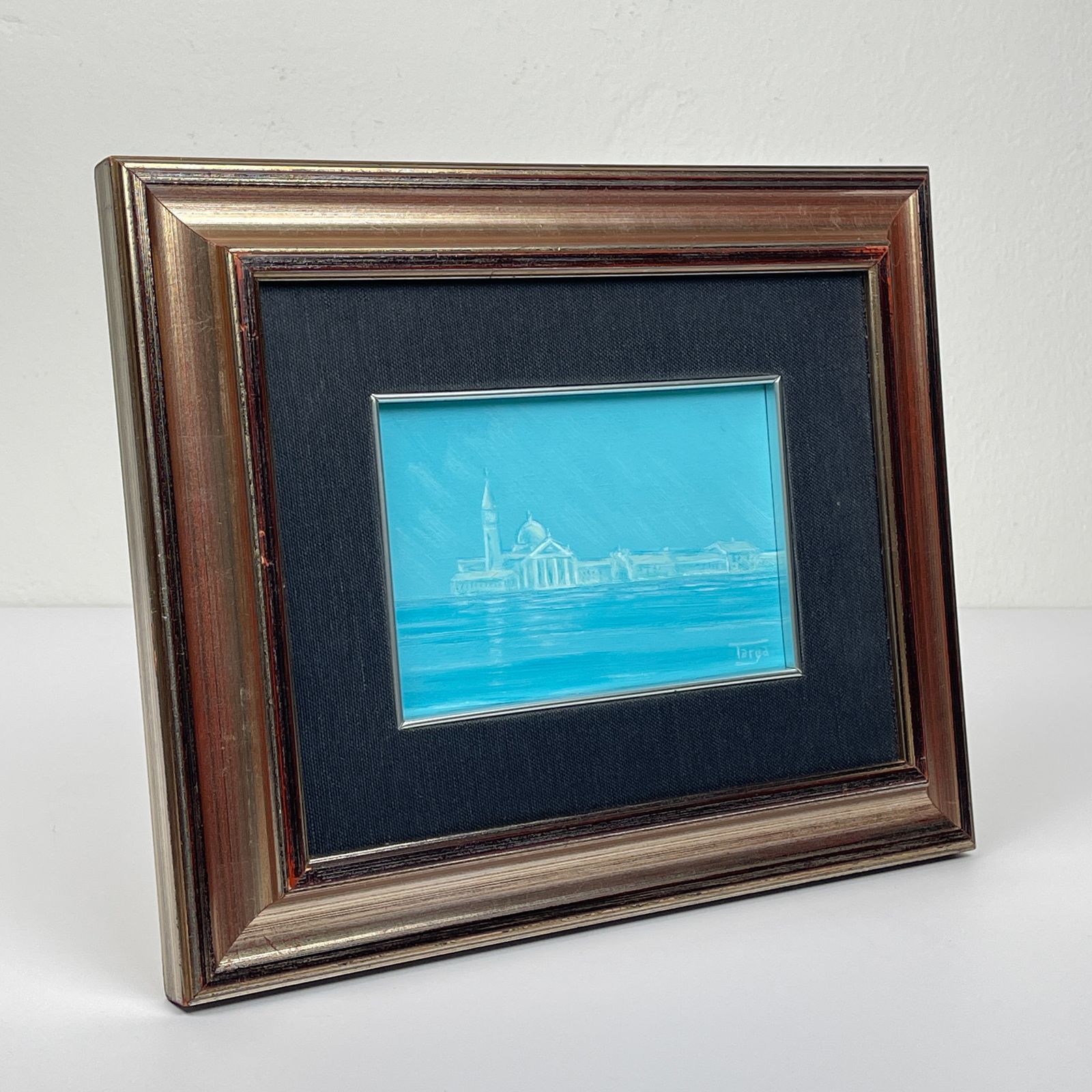 Kunst Luigi Targa, Venetian Lagoon In The Heavenly Glare, Padua, Italië, Jaren 1970, Olieverf Op Doek, Ingelijst photo