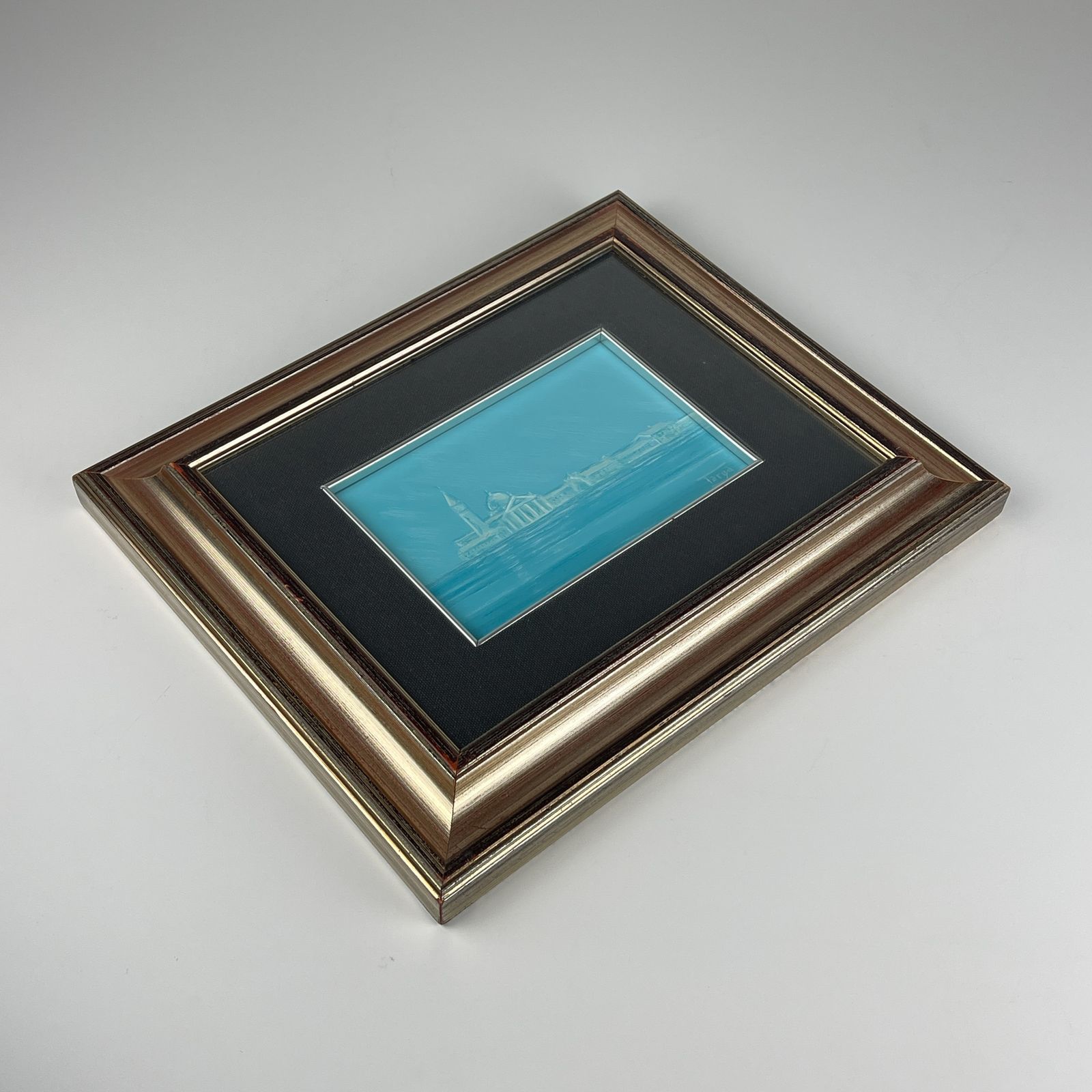 4300.0 Luigi Targa, Venetian Lagoon In The Heavenly Glare, Padua, Italy, 1970s, Oil On Canvas, Framed photo