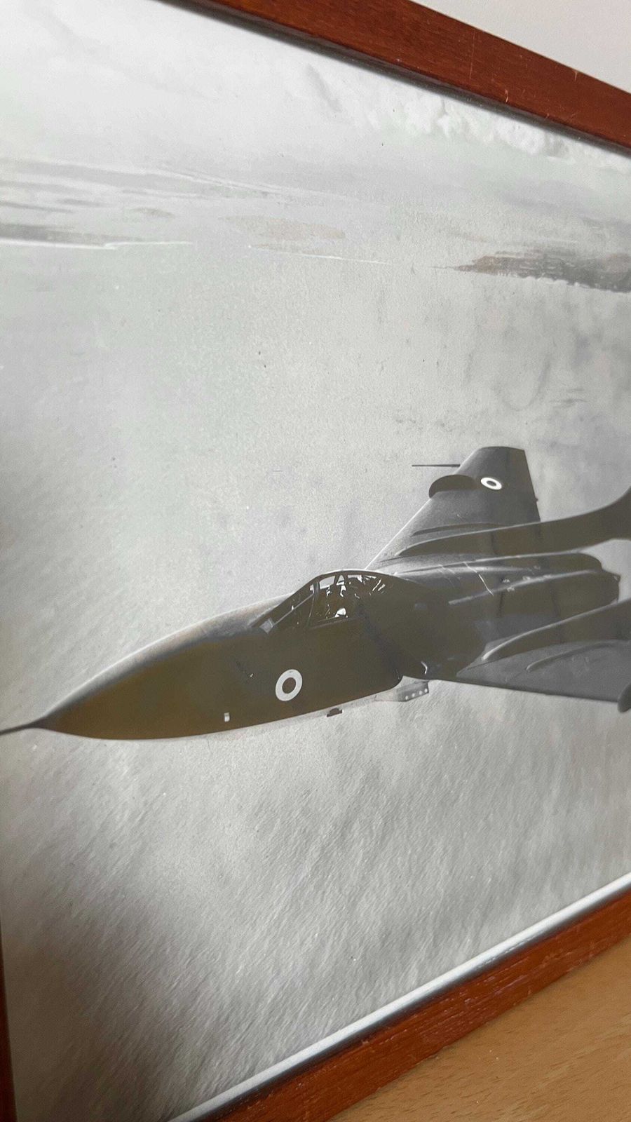 Vintage Photograph Of Royal Navy Jet – Framed Military Aviation Photo photo for sale