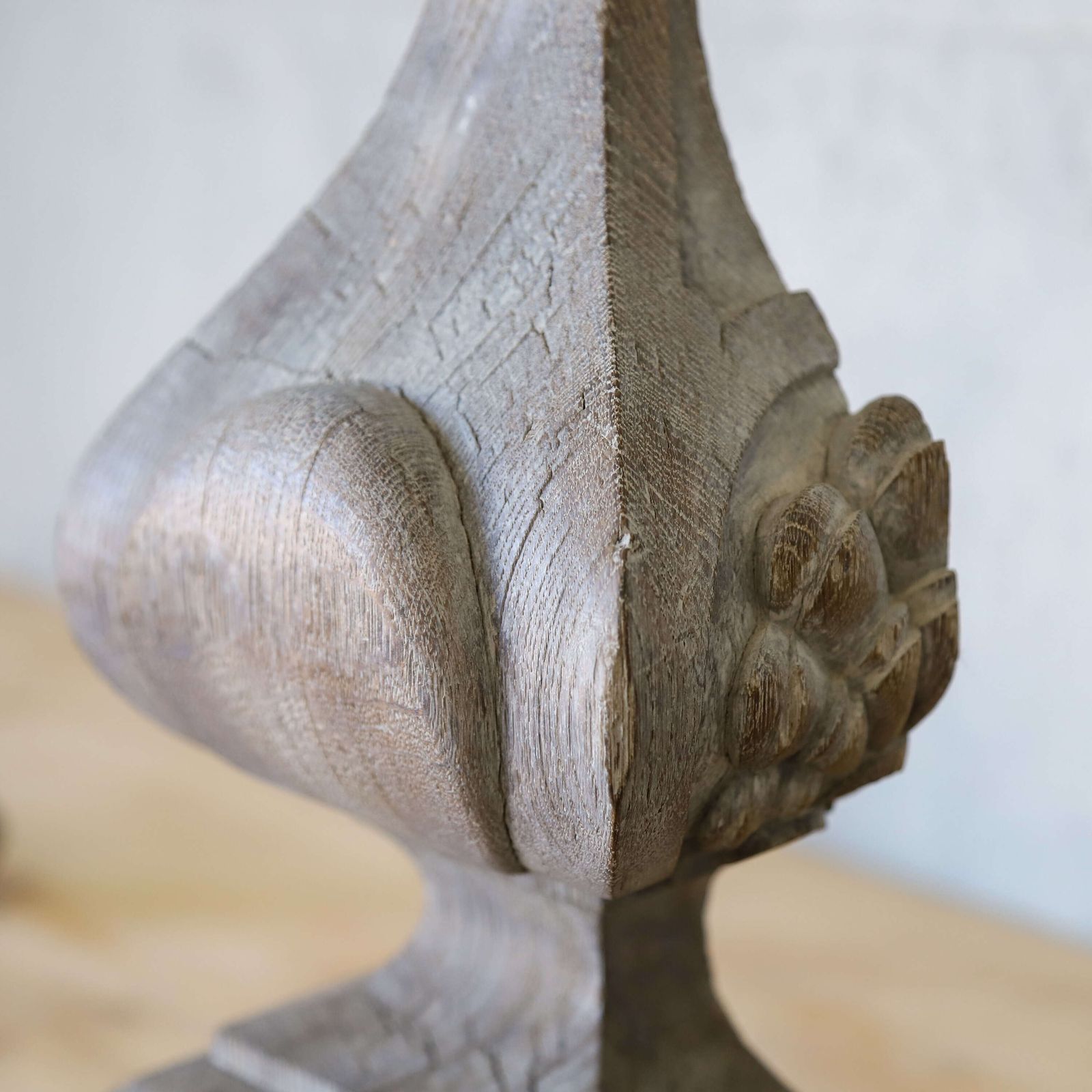 Pair Of Table Lamps Converted From 19th Century Carved Oak Corbels photo vintage