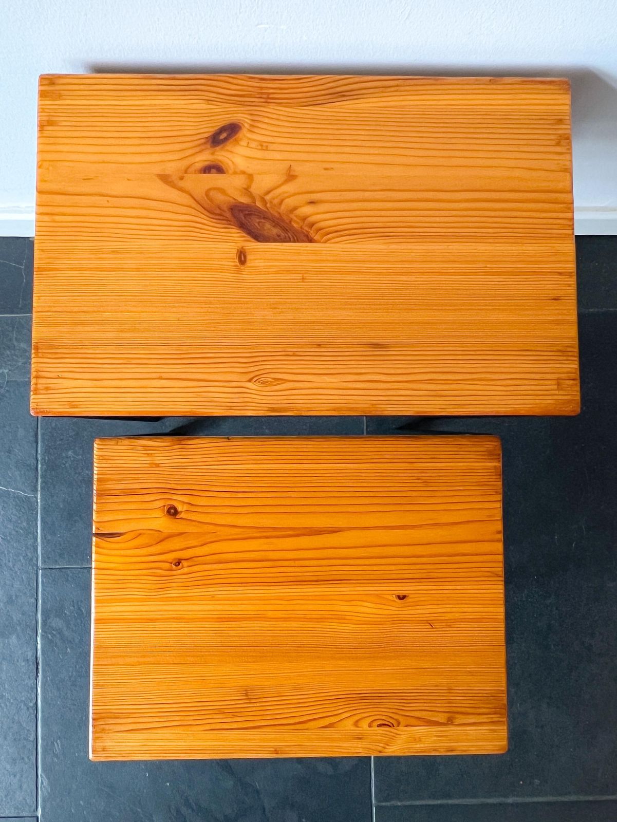 Vintage Side Tables / Nesting Tables   Wood, Metal   Mid Century   Mimi Set   Pastoe   Dutch Design   Cees Braakman photo vinterior