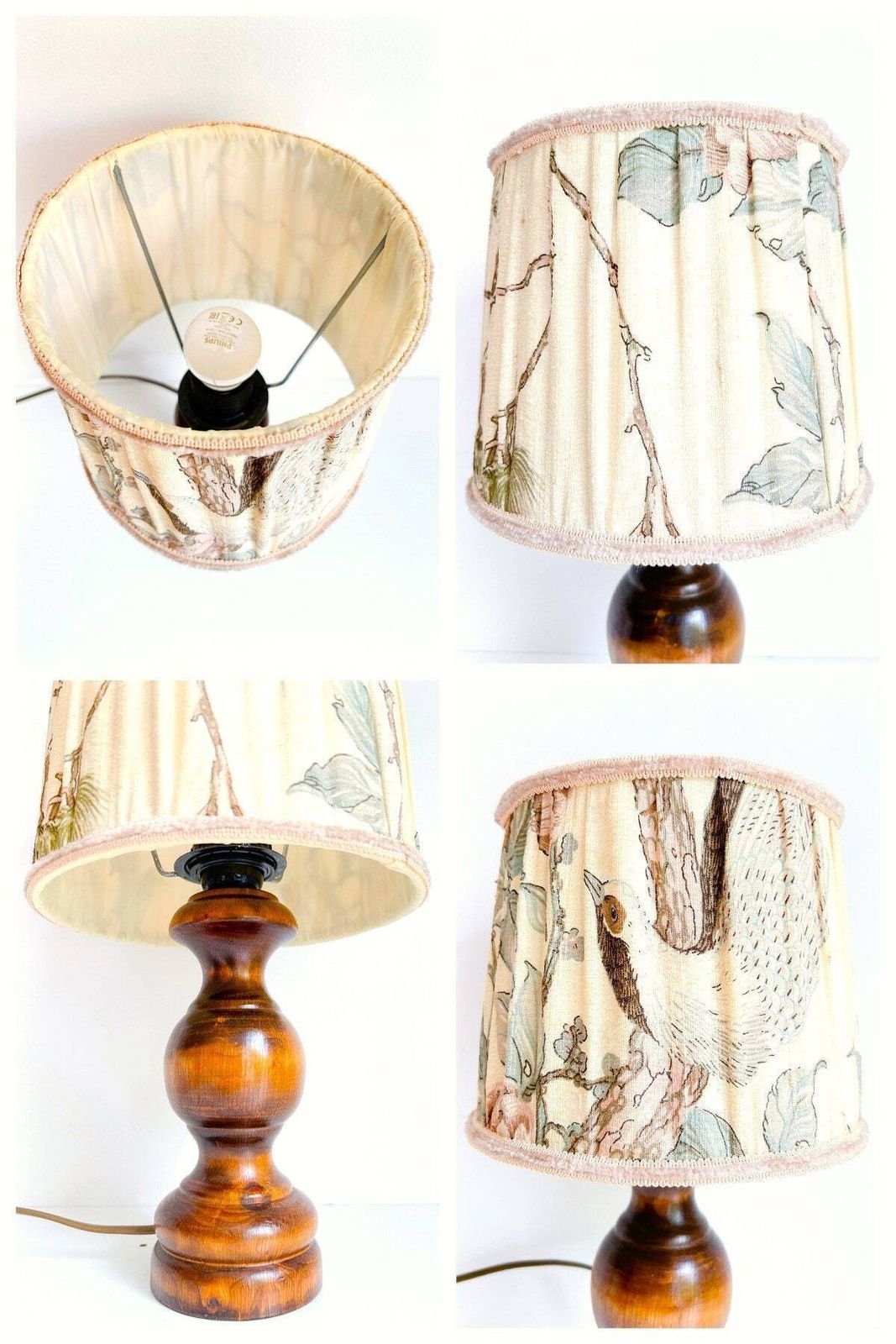 Vintage Houten Tafellampen – 3 Verschillende Ontwerpen – Mid Century photo buy