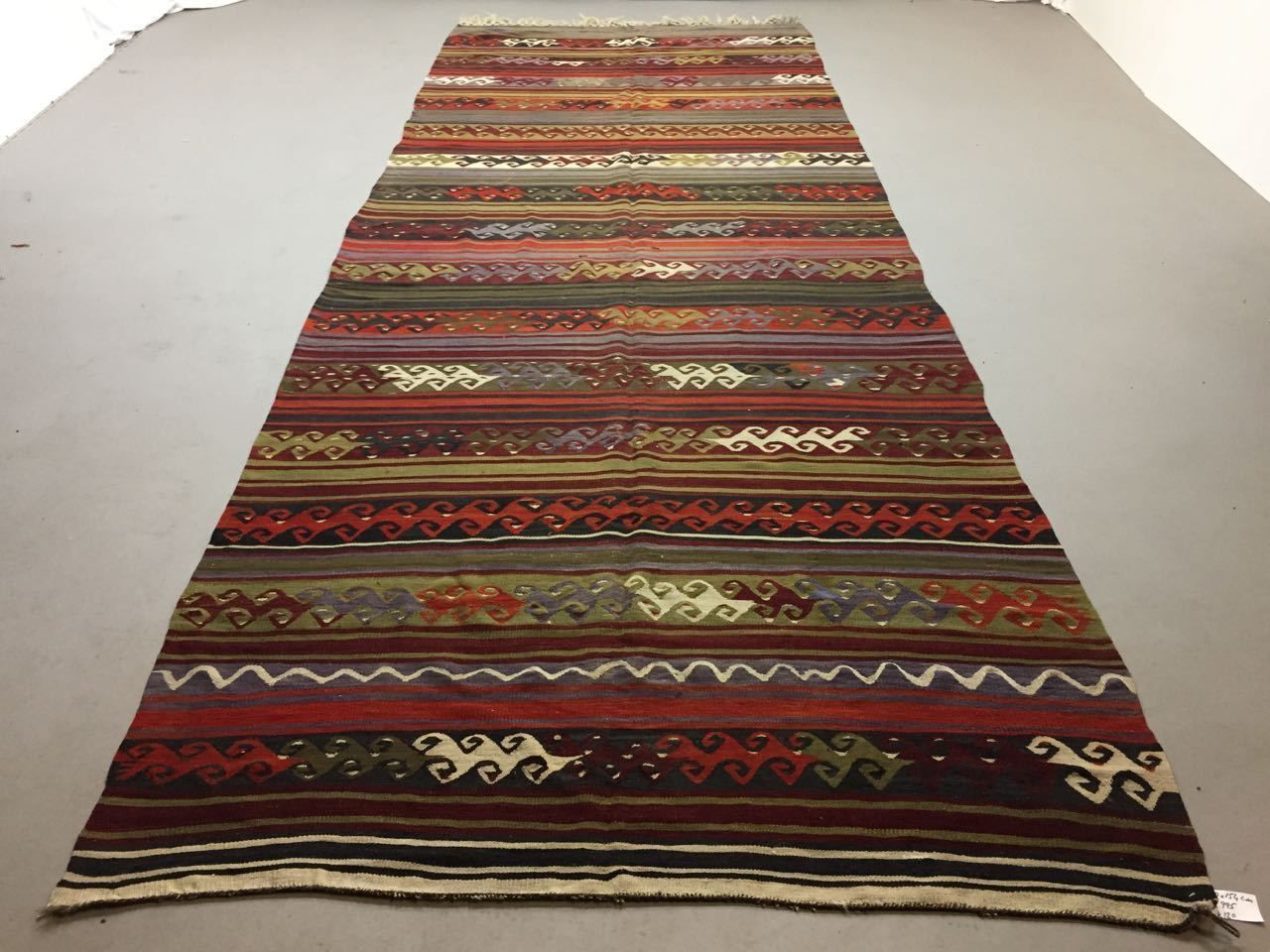 Antique Turkish Kilim Rug 420x154cm Shabby Vintage Old Country Home Kelim