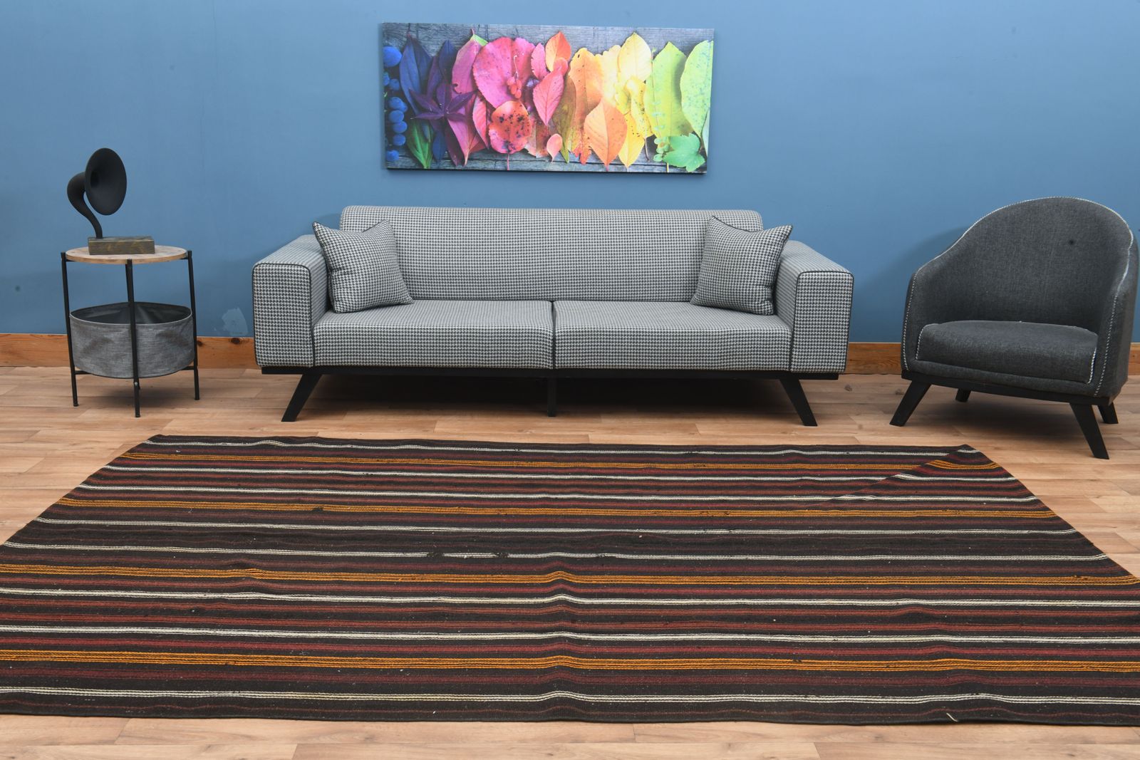 6'5x9'9 Ft, Flatweave Turkish Kilim, Handmade, Soft Wool, Striped Design, Black Red Color, Vintage Kilim, Farmhouse Decor, Rugs For Living Room, Star photo vintage