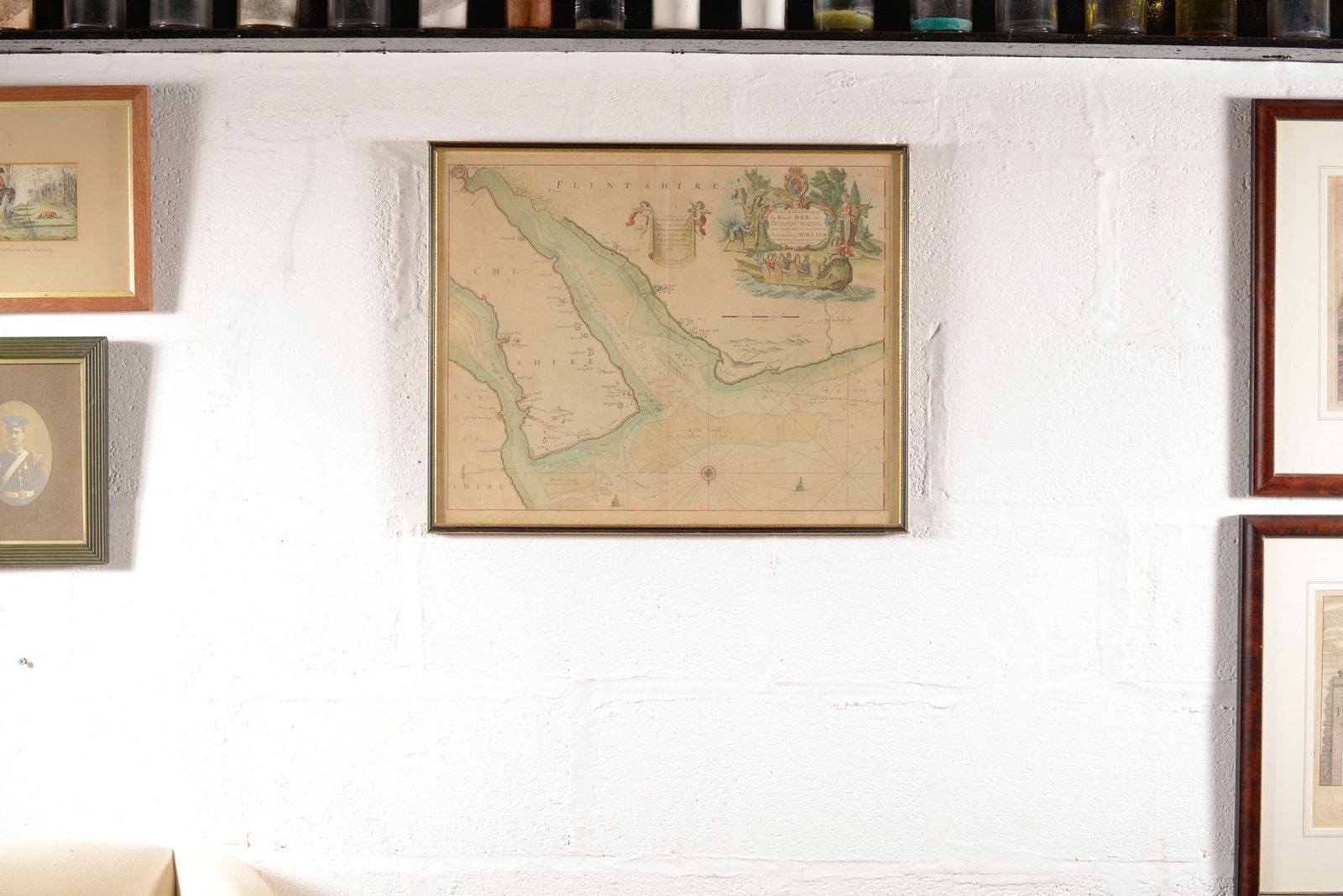 An Antique Sea Chart   River Dee   By Capt. Greenvile Collins   C.1750 photo for sale