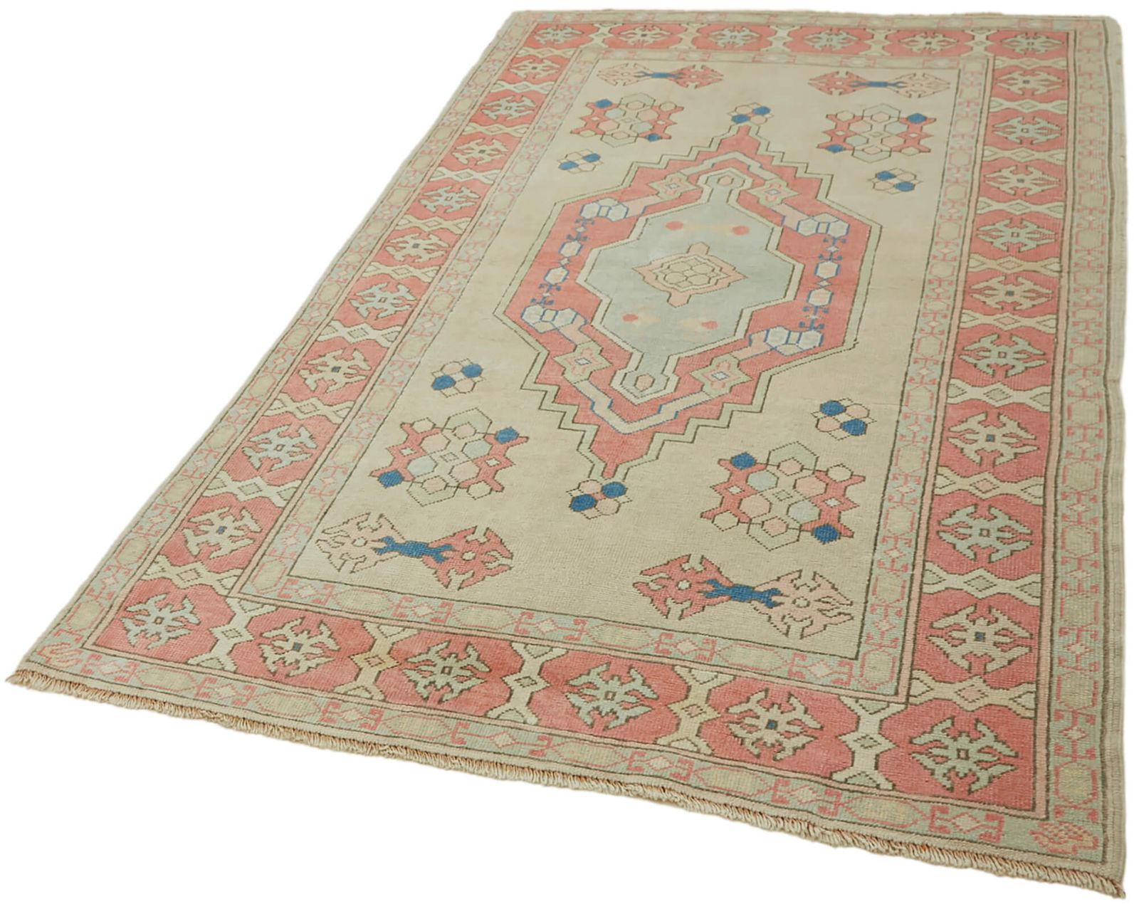 Handmade Anatolian Beige Anatolian Rug 139 Cm X 226 Cm photo for sale