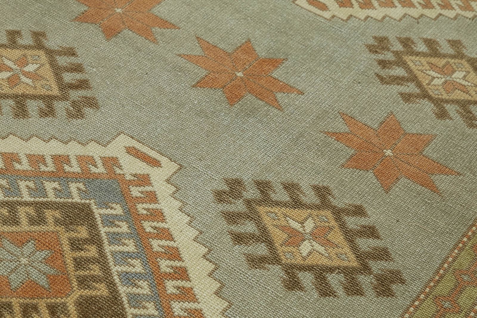 Handmade Vintage Blue Anatolian Runner Rug 127 Cm X 211 Cm photo 300.0