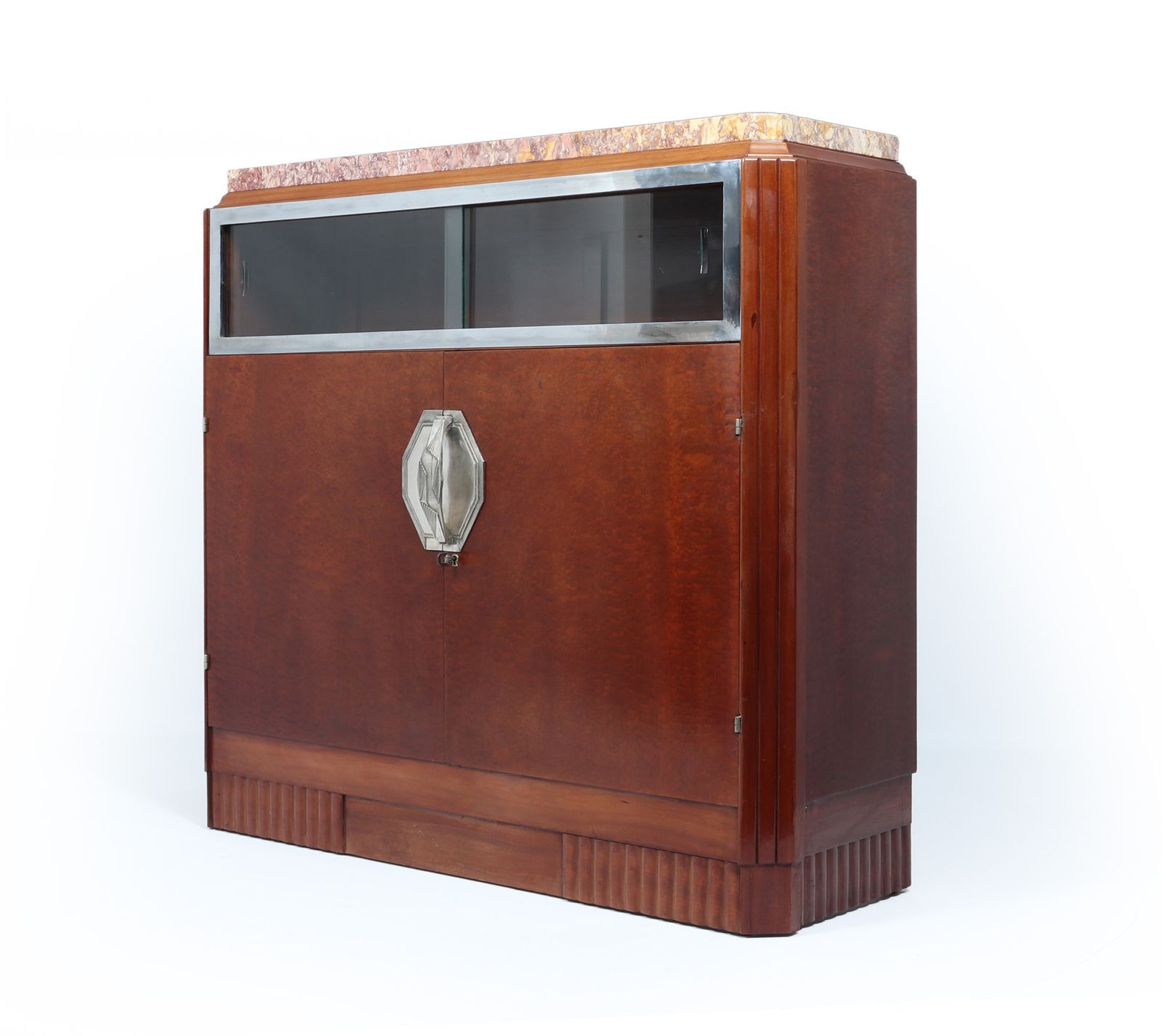 French Art Deco Cabinet In Pomelle Sapele photo for sale