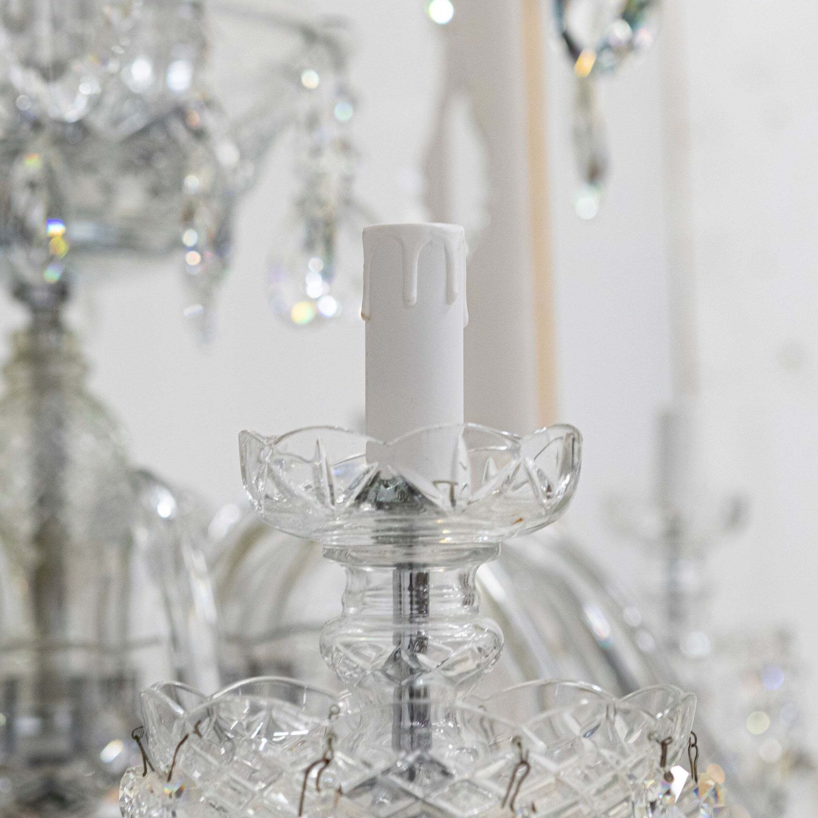 Spectacular Extra Large Lead Crystal Chandelier 5'7'' Tall photo vintage