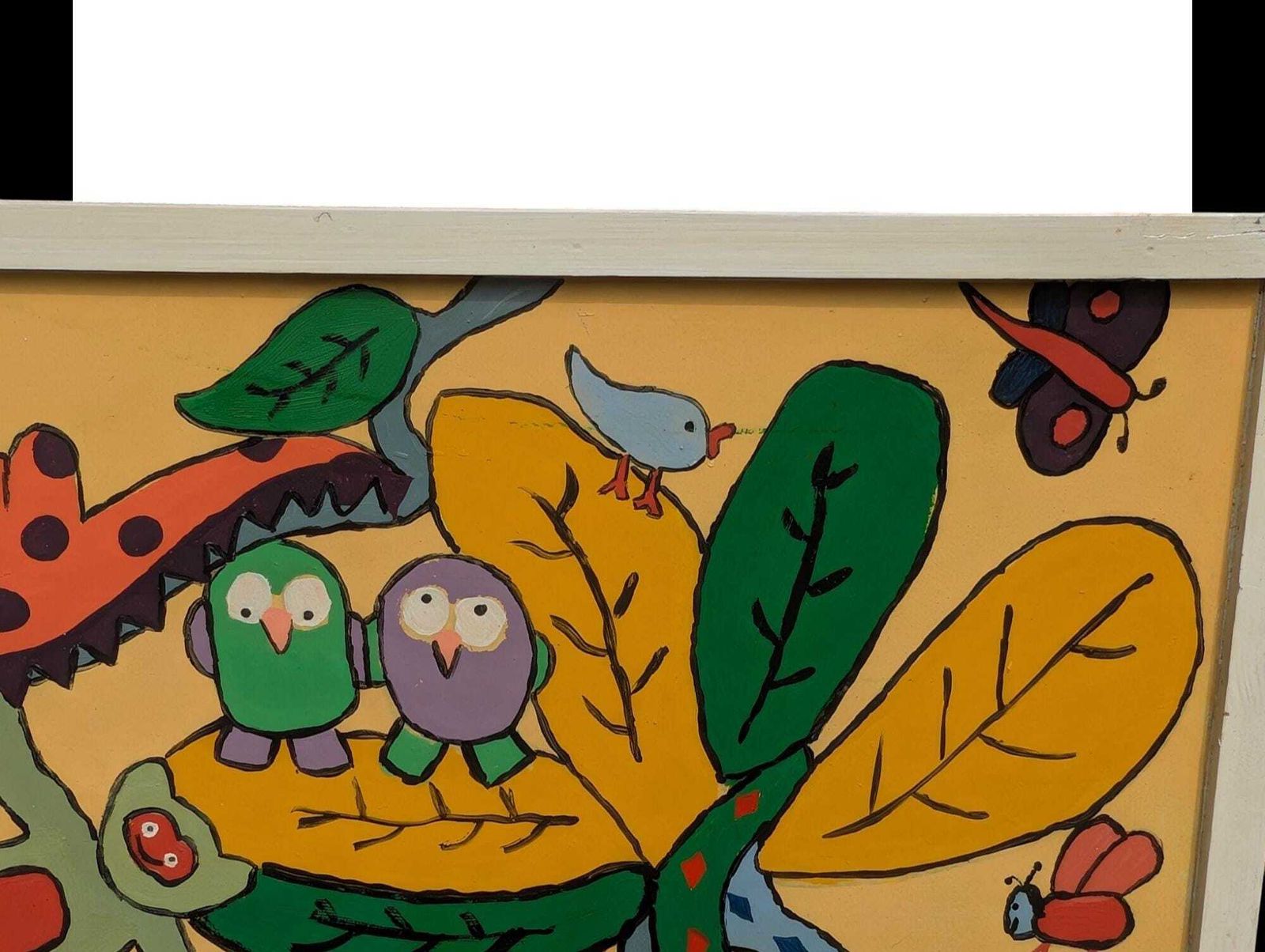 Original Huge Vintage Painting On Wood Board 'The After Party'. Made In England, Unsigned. photo 51.0