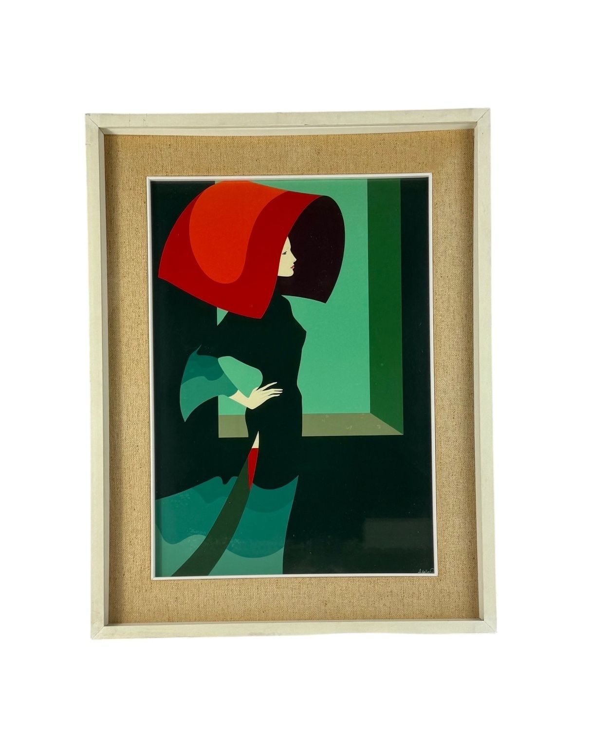 Amleto Dalla Costa, Original Serigraph Framed, Milan Italy 1980s photo vinterior