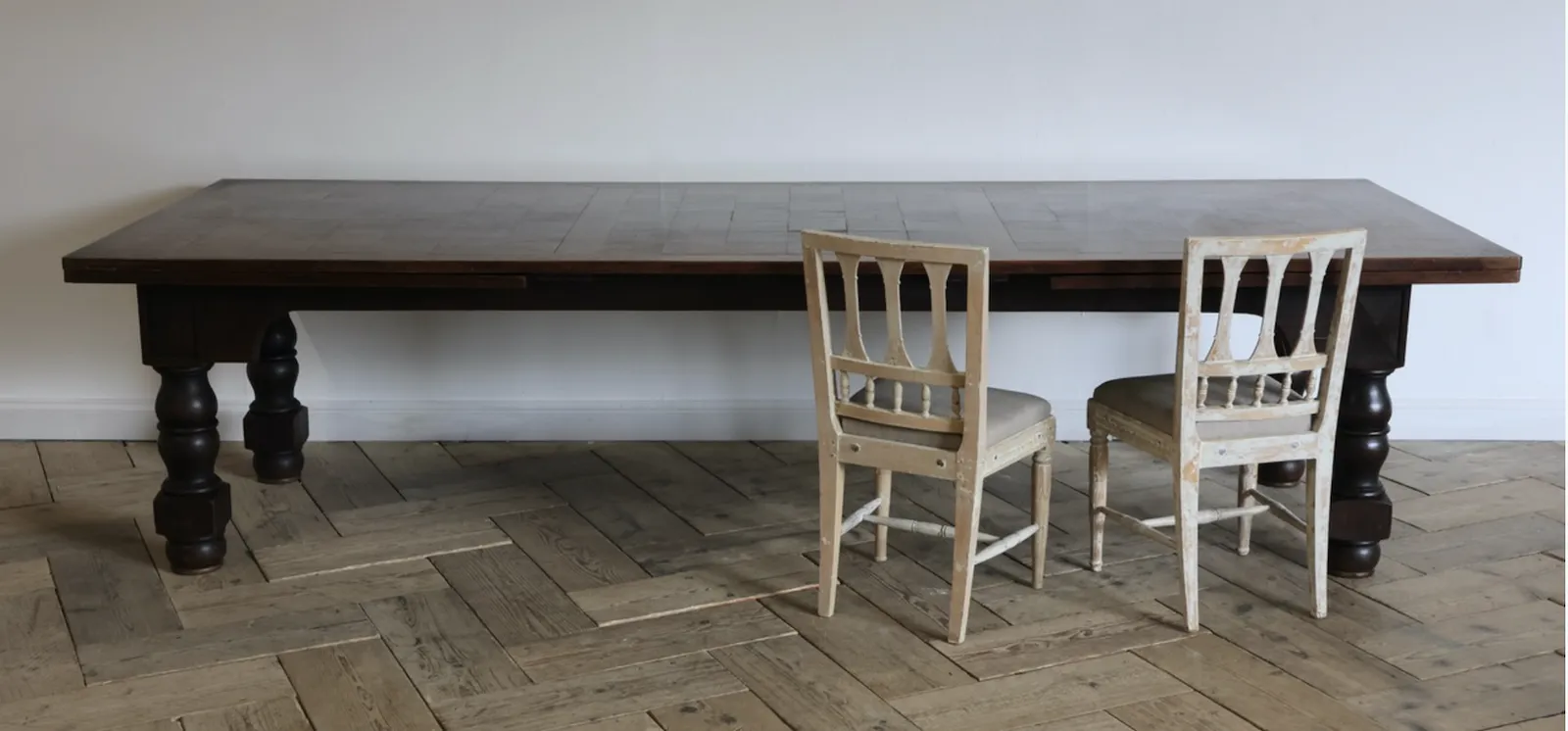 Extremely Large Early 20th Century French Parquetry Double Extending Dining Table photo 5000.0
