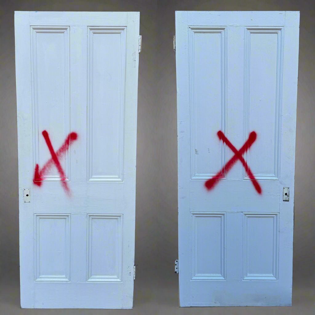 Antique Victorian 4 Panel Door   202cm X 80.5cm
