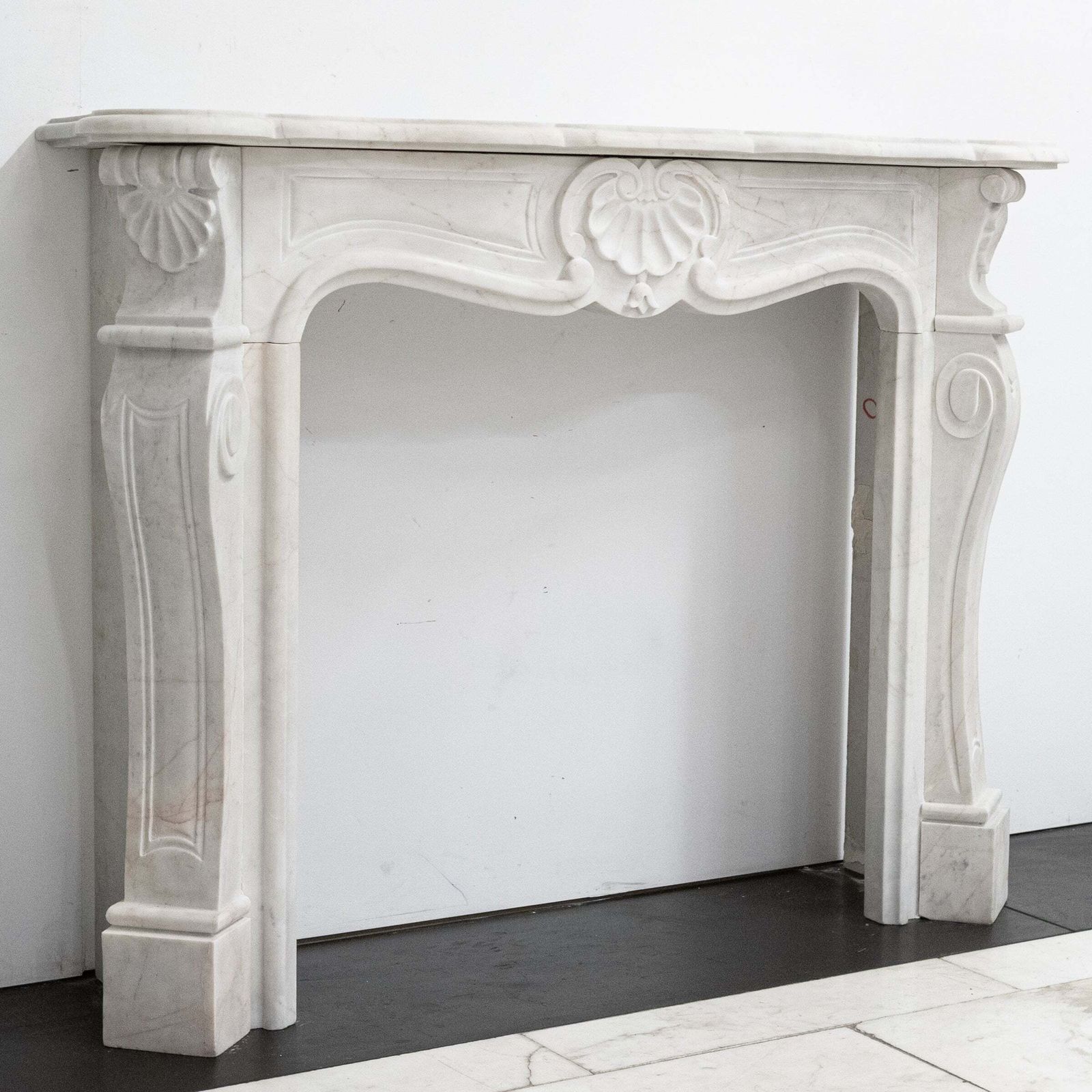 Home Fixtures Reclaimed French Louis XVI Style Marble Fireplace photo