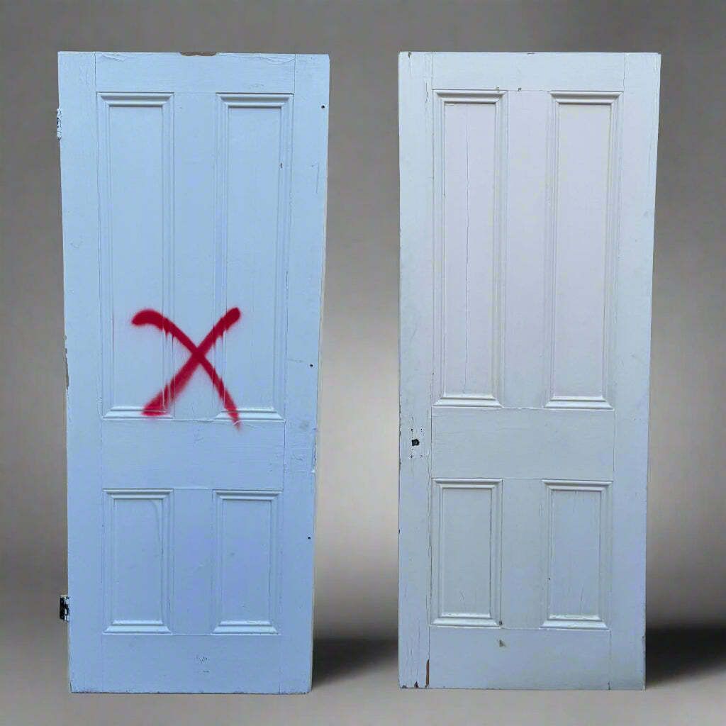 Antique Victorian 4 Panel Door   201cm X 79cm