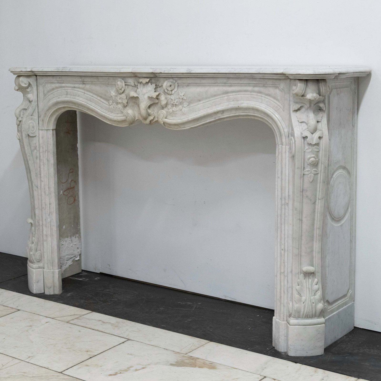 Antique French Style Carrara Marble Chimneypiece photo 5800.0