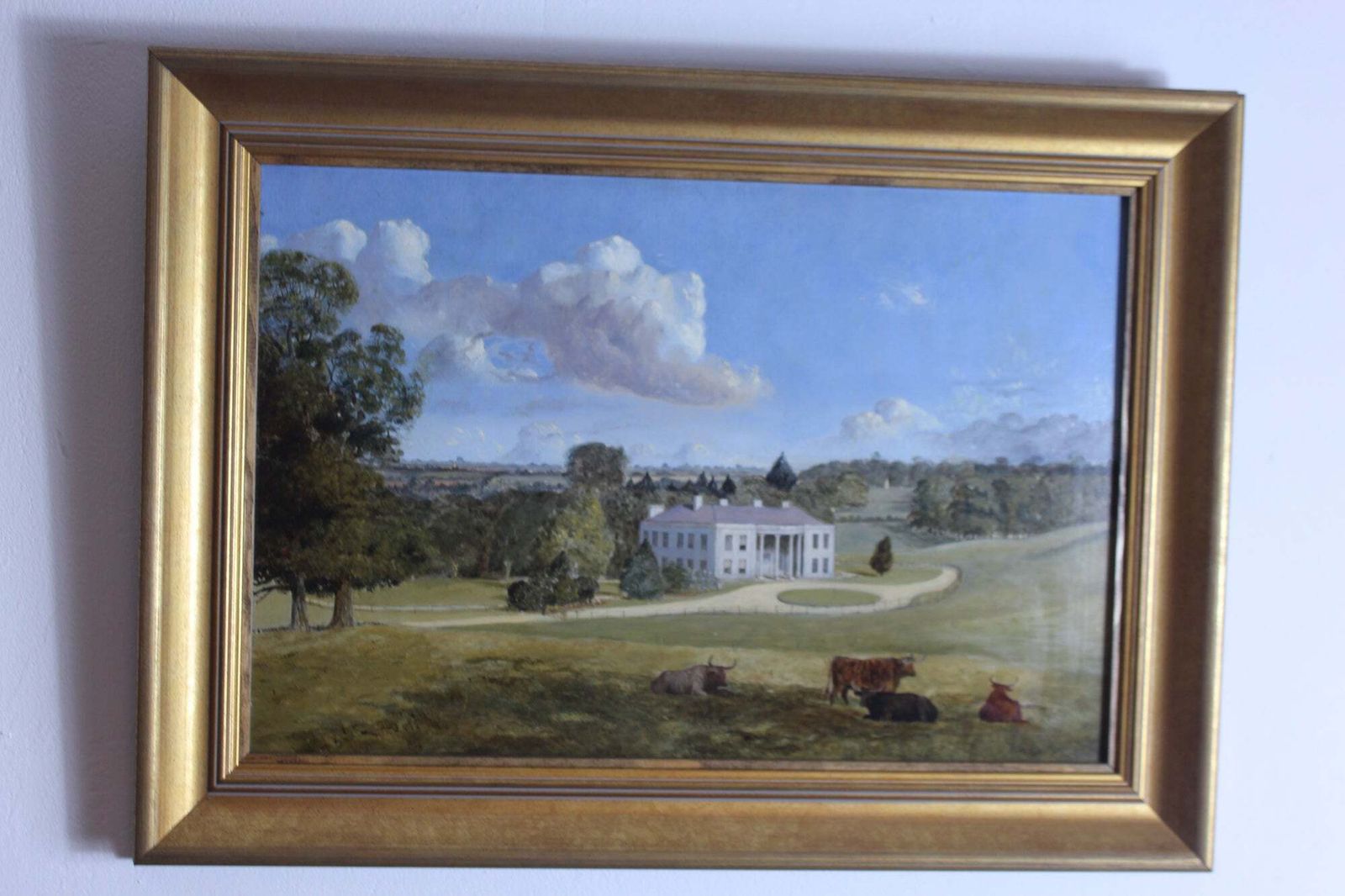Warlies House, Essex – 19th Century English Landscape Oil Painting photo Art