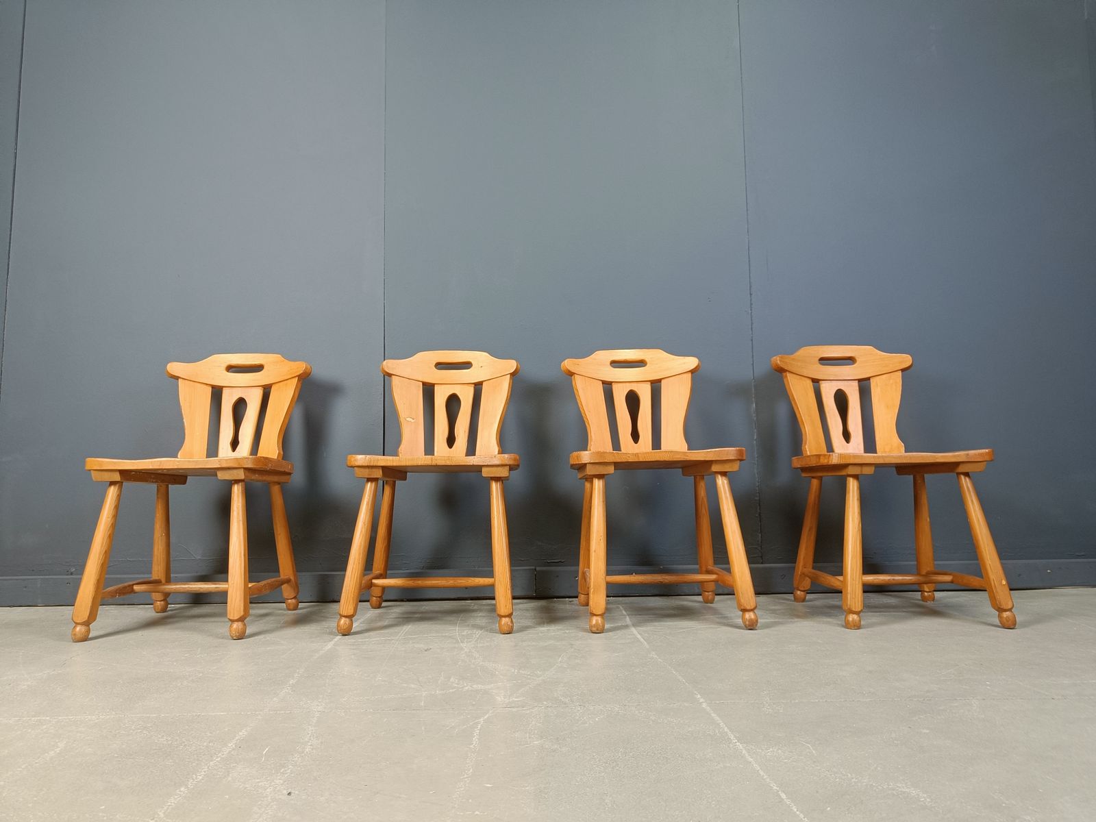 Mid Century Brutalist Dining Chairs, 1960s Set Of 4 photo 595.0