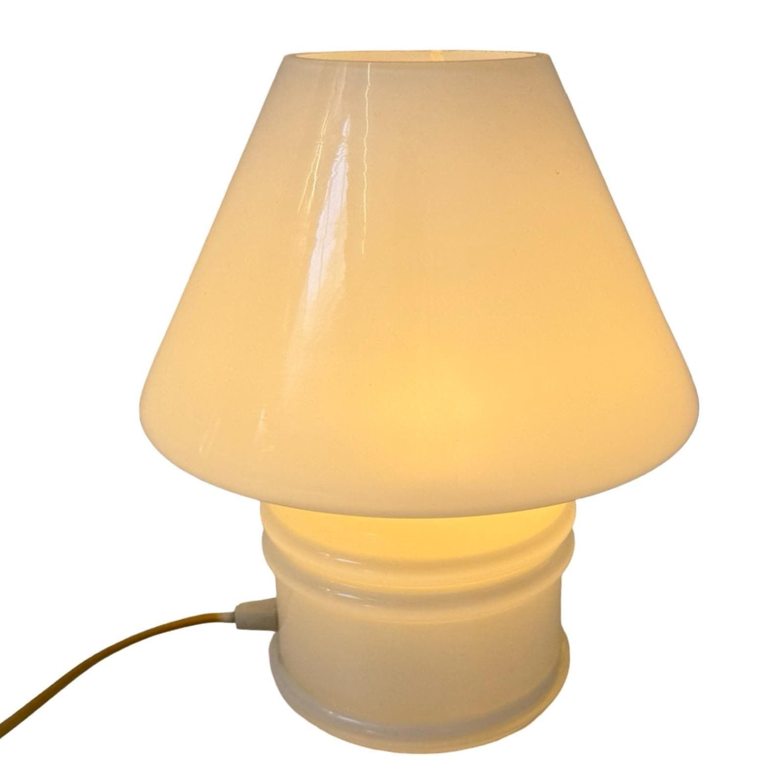 Massive, Belgium   Glass Mushroom Lamp Xl   1980's   White, Frosted Glass photo Lighting