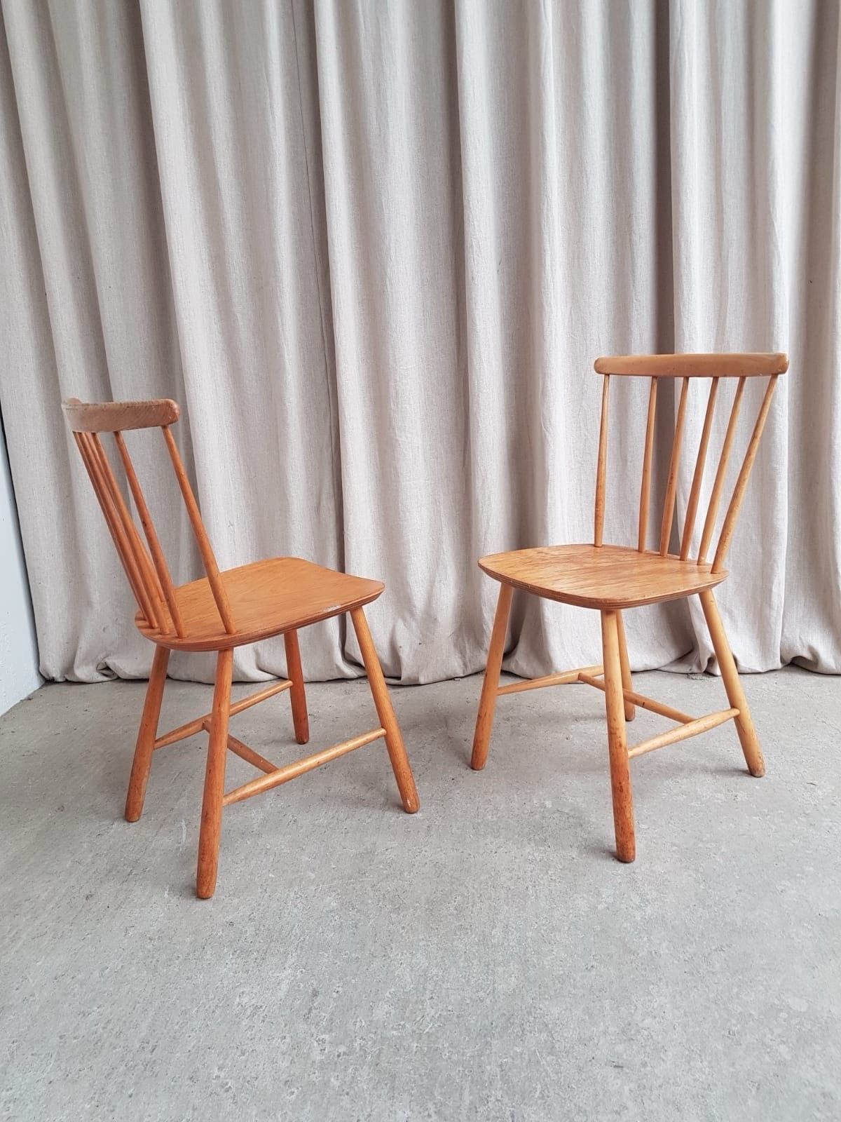 Vtg Late Mid Century Set 2 Farstrup Dining Chairs Scandi Danish Retro R842 photo for sale