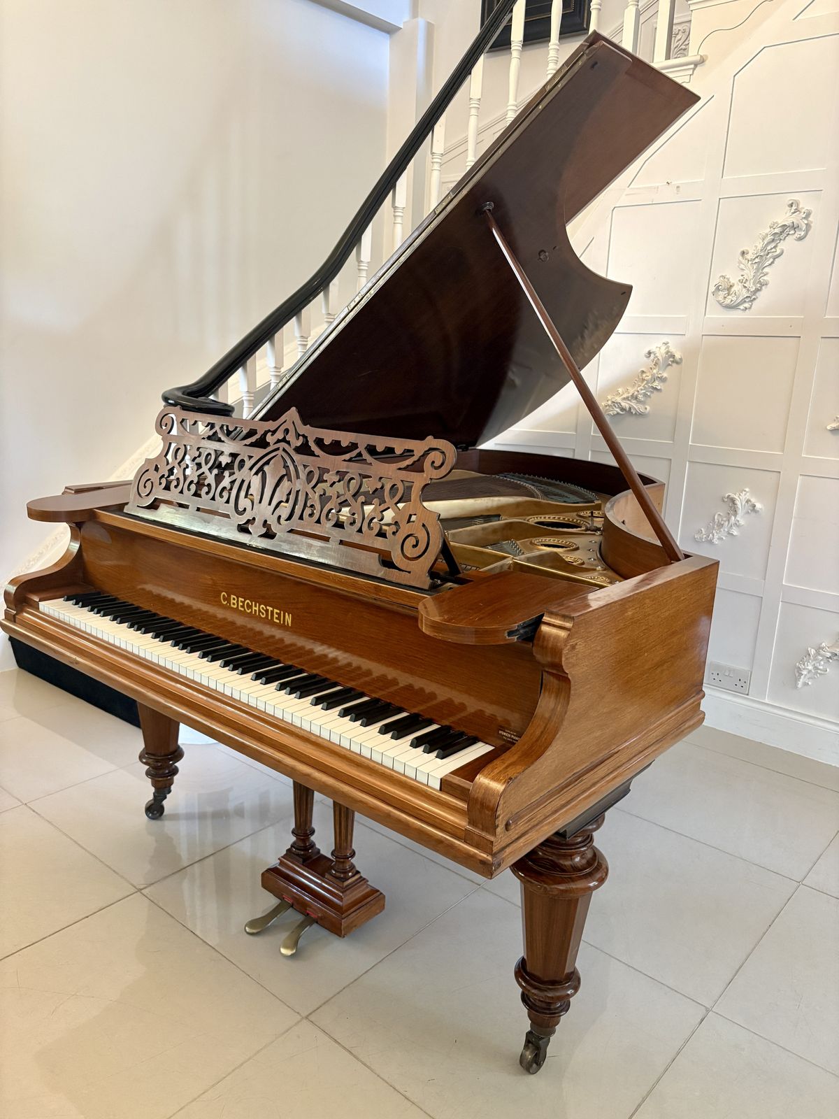 Exceptional Quality Antique C.Bechstein 19th Century Rosewood Boudoir Grand Piano Model V (1898) photo furniture