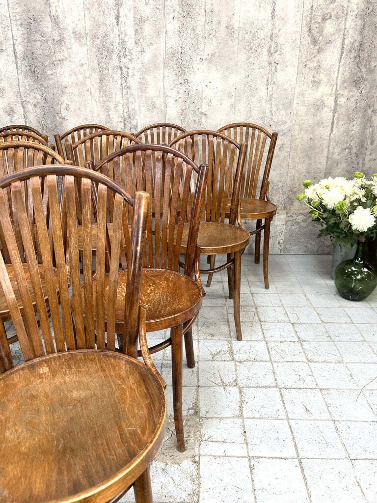 Set Of Twelve Corbeille Style Bentwood Bistro Chairs photo furniture