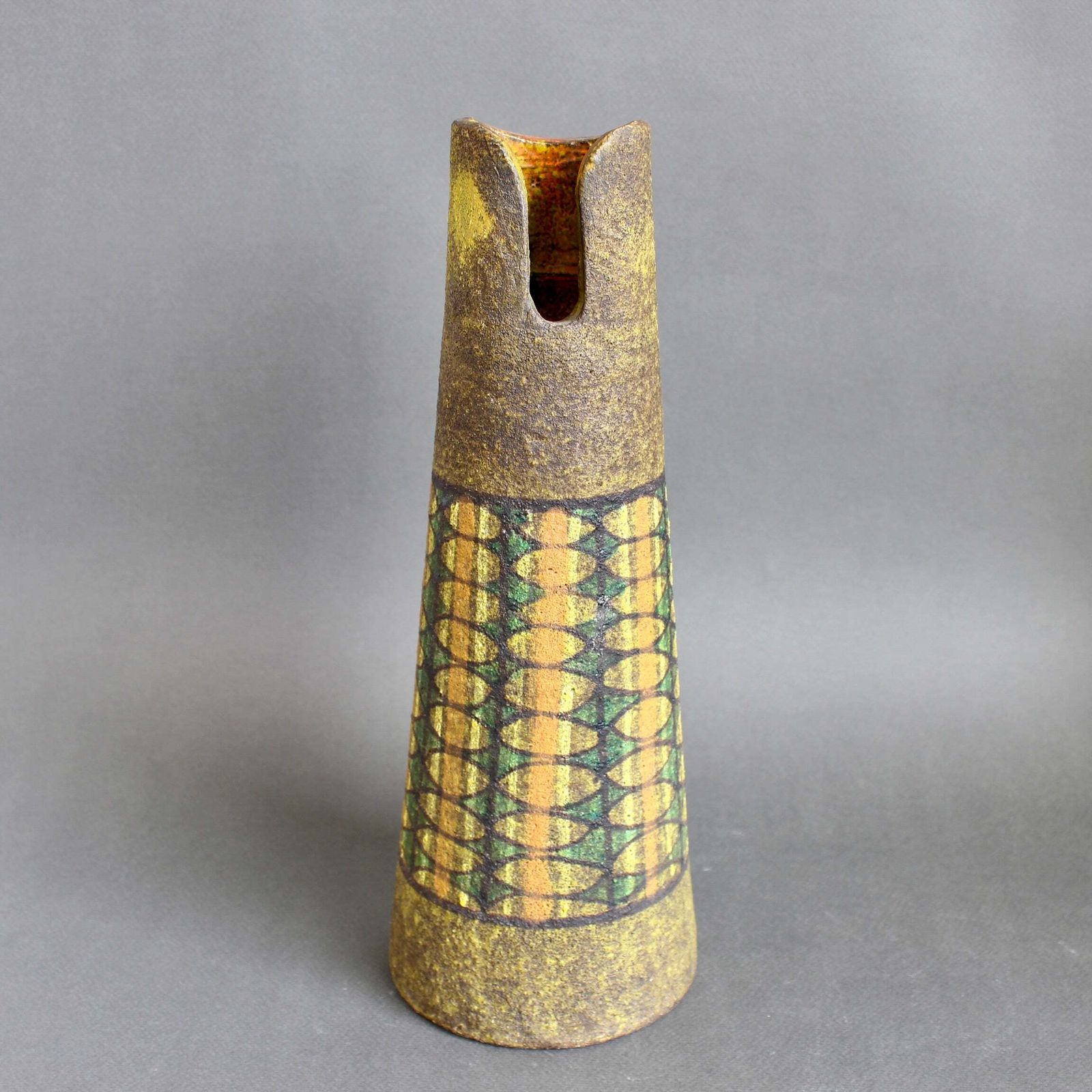 Mid Century Italian Earthenware Flower Vase By Aldo Londi For Bitossi (Circa 1950s) photo furniture