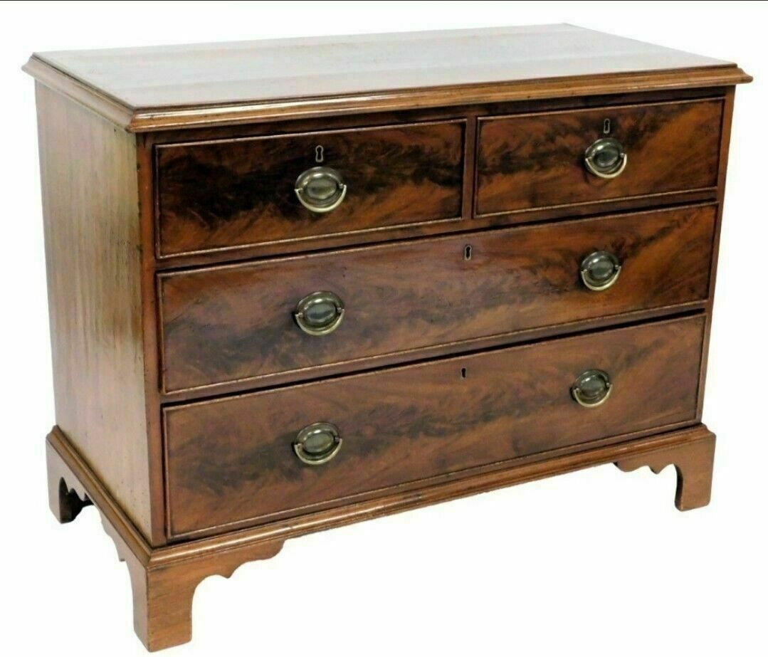 Antique Flame Mahogany Chest Of Drawers Early 19th Century Circa 1810