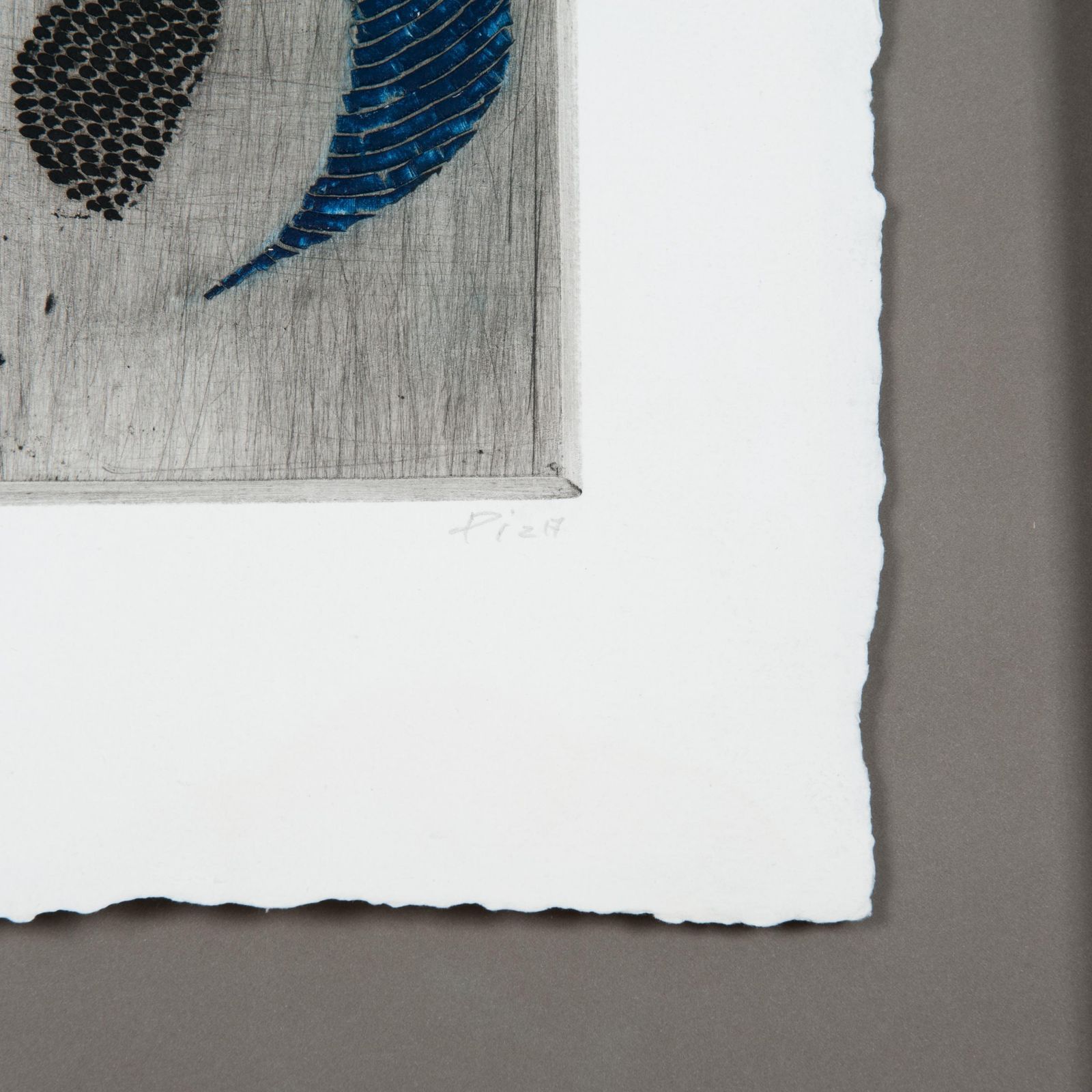 Abstract Geometric Graphic In Blue, Red And Black Ink On Paper By A. Luiz Piza photo furniture