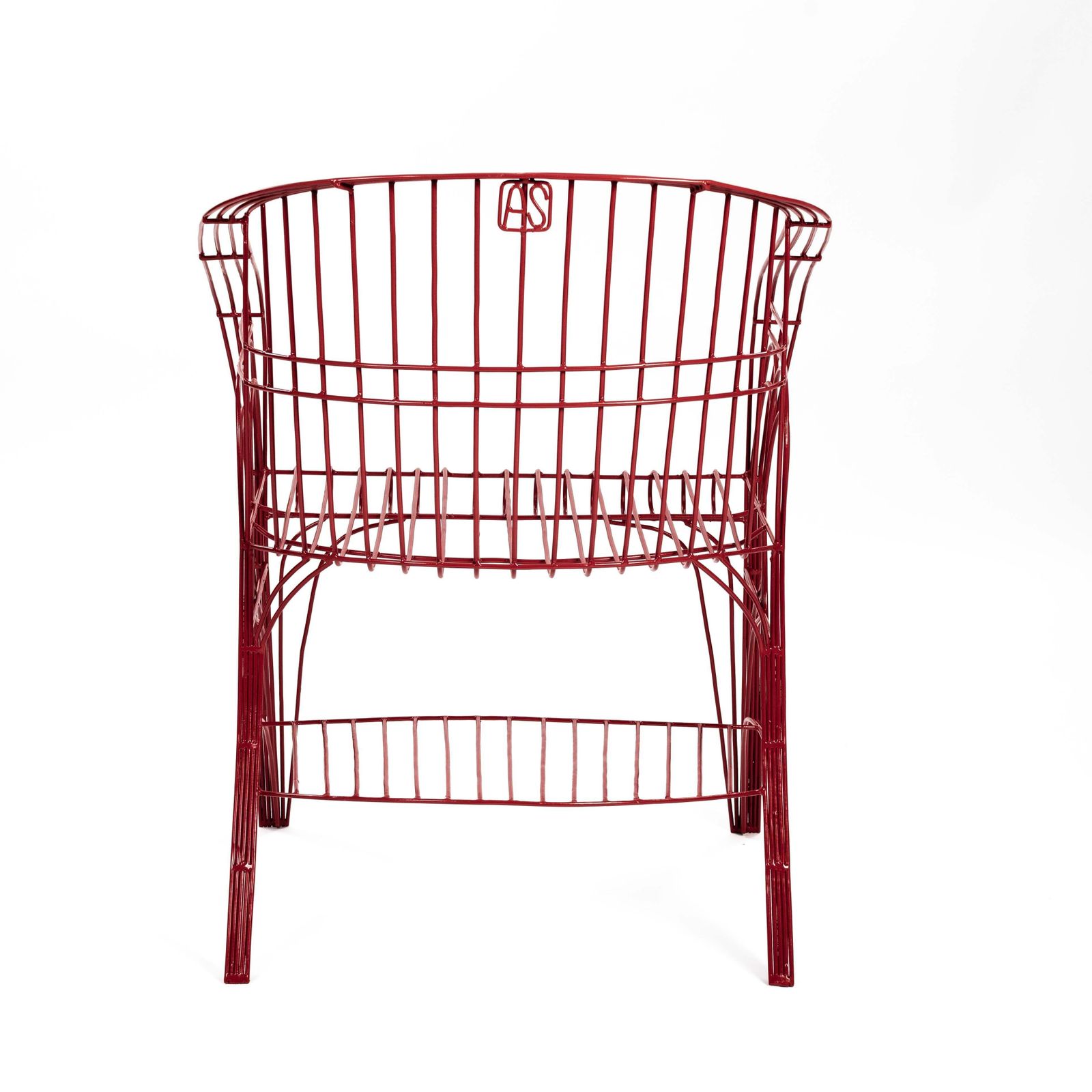 photo for sale Pair Of Red Modern Italian Armchairs In Welded Construction By A. Spazzapan 2005
