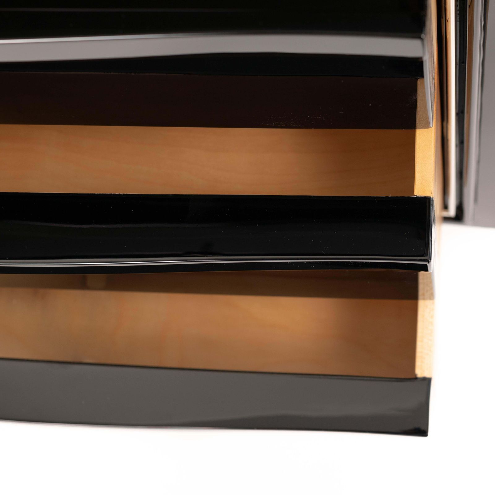 photo vinterior French Art Déco Secretaire Black High Gloss Lacquer Nickel Plated Fittings 1925