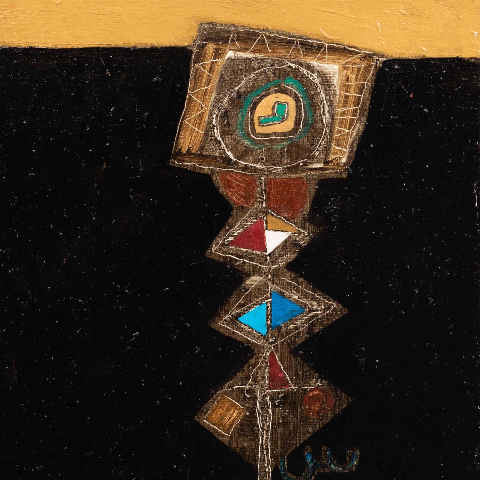 Modern Cubistic Painting In Acrylics On Canvas By Fritzie Abadi, New York 2001 photo buy