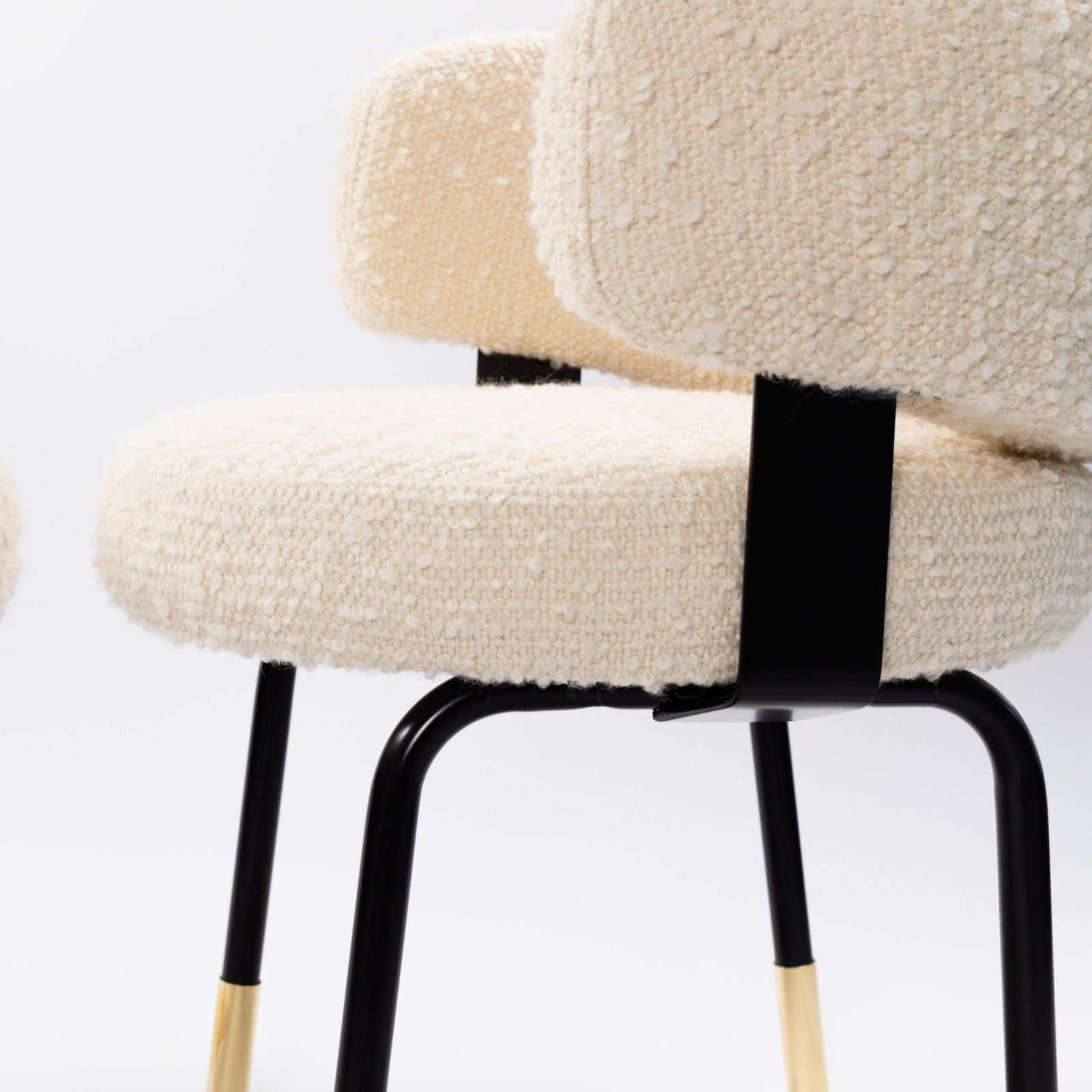 Pair Of Extravagant Formanova Armchairs Covered With Bouclé Fabric Italy 1970s photo vinterior