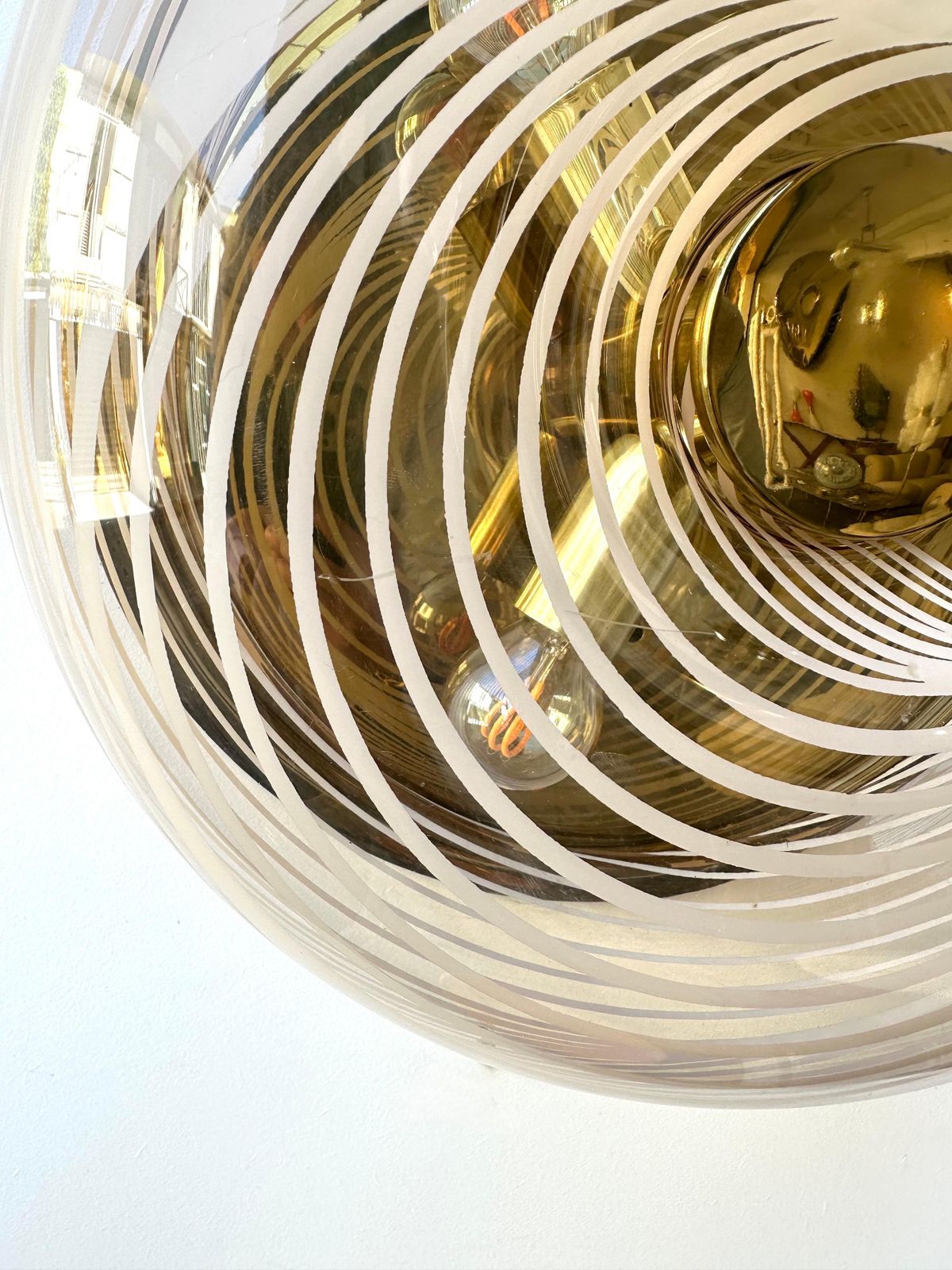 Pair Of Lucite Spiral And Brass Sconces  Italy, 1970s photo buy