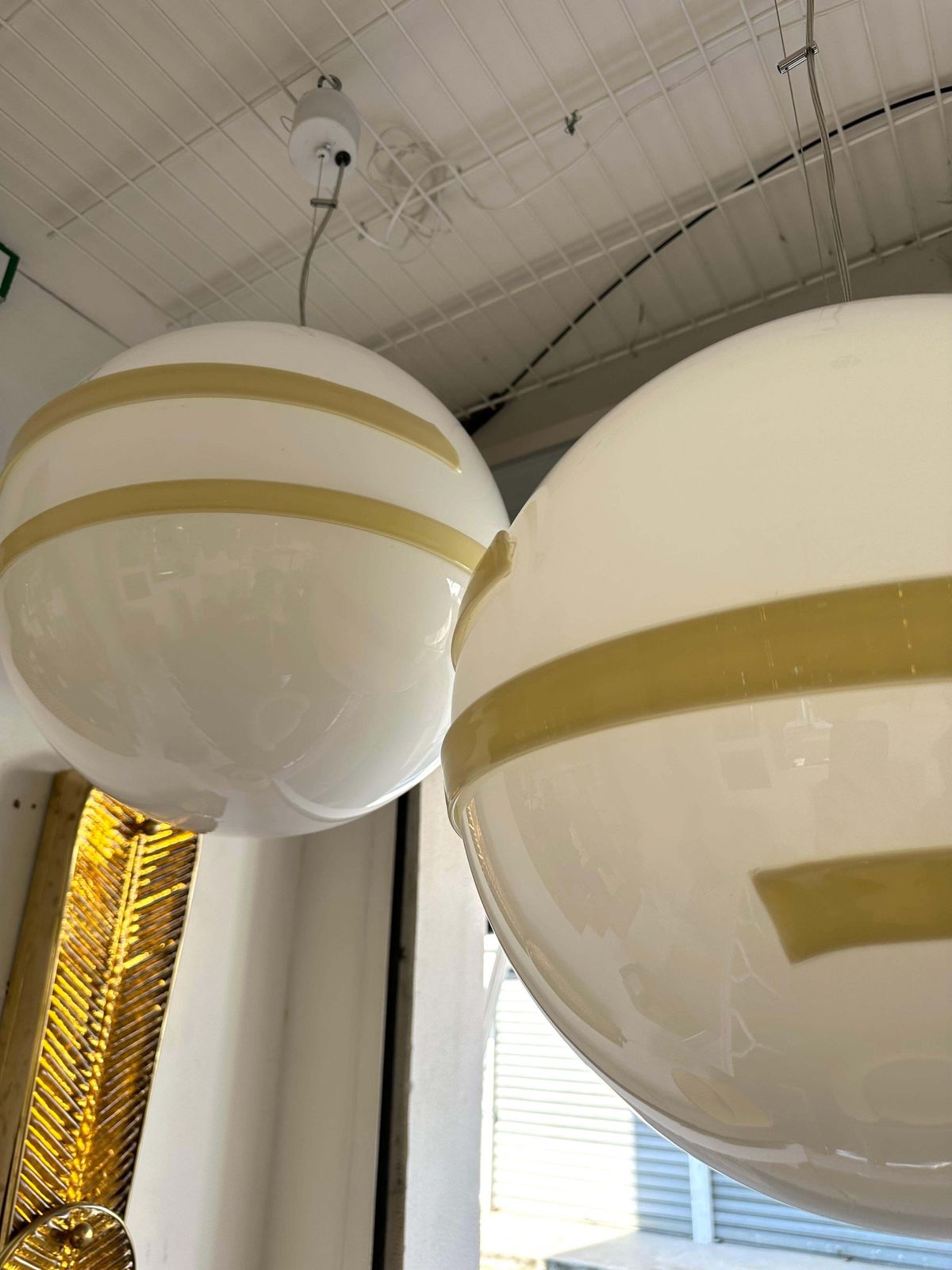 Saturn Ball Murano Glass Pendant Lighting By Murano Due, Italy, 1990s photo for sale