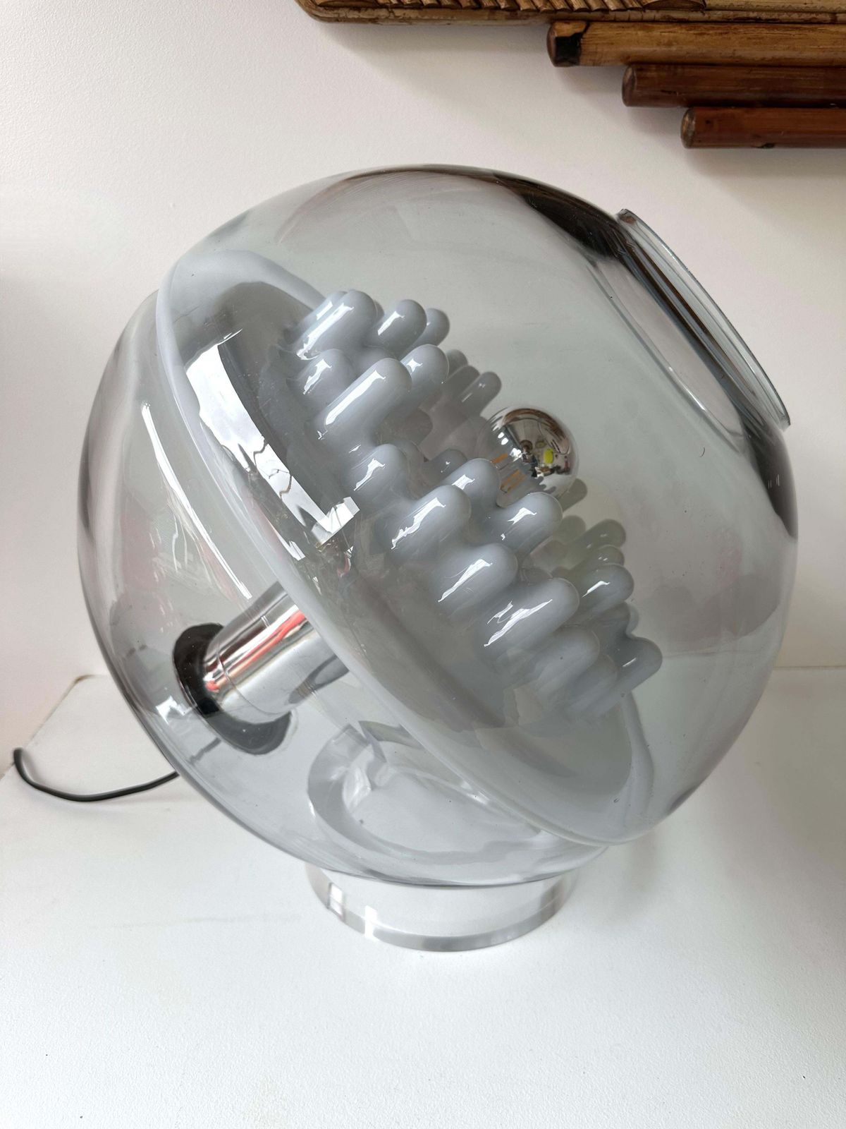 Space Age Murano Glass And Lucite Lamp By Leucos, Italy, 1970s photo buy