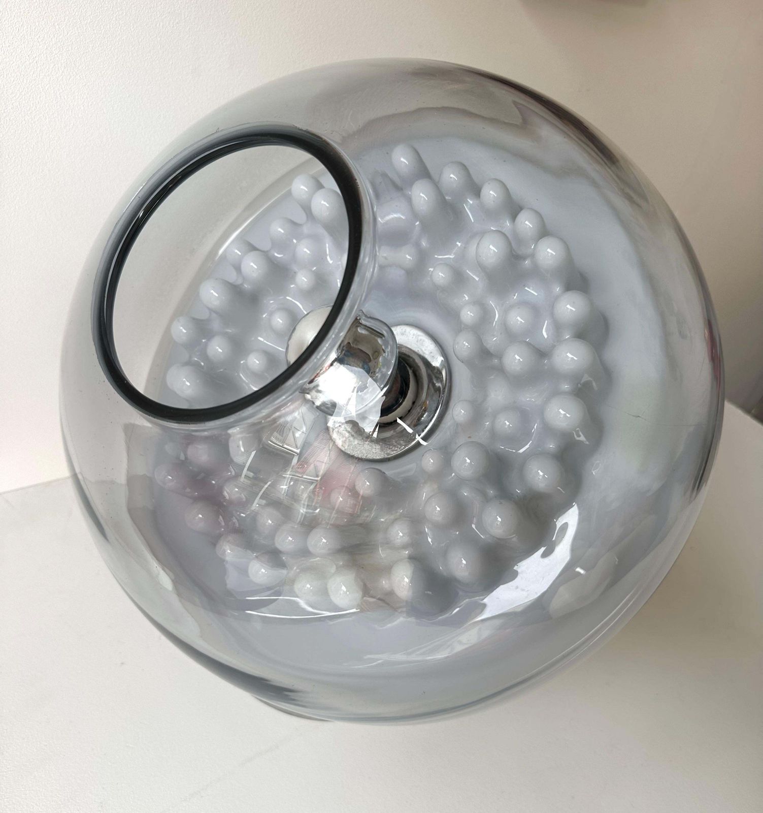 photo vinterior Space Age Murano Glass And Lucite Lamp By Leucos, Italy, 1970s