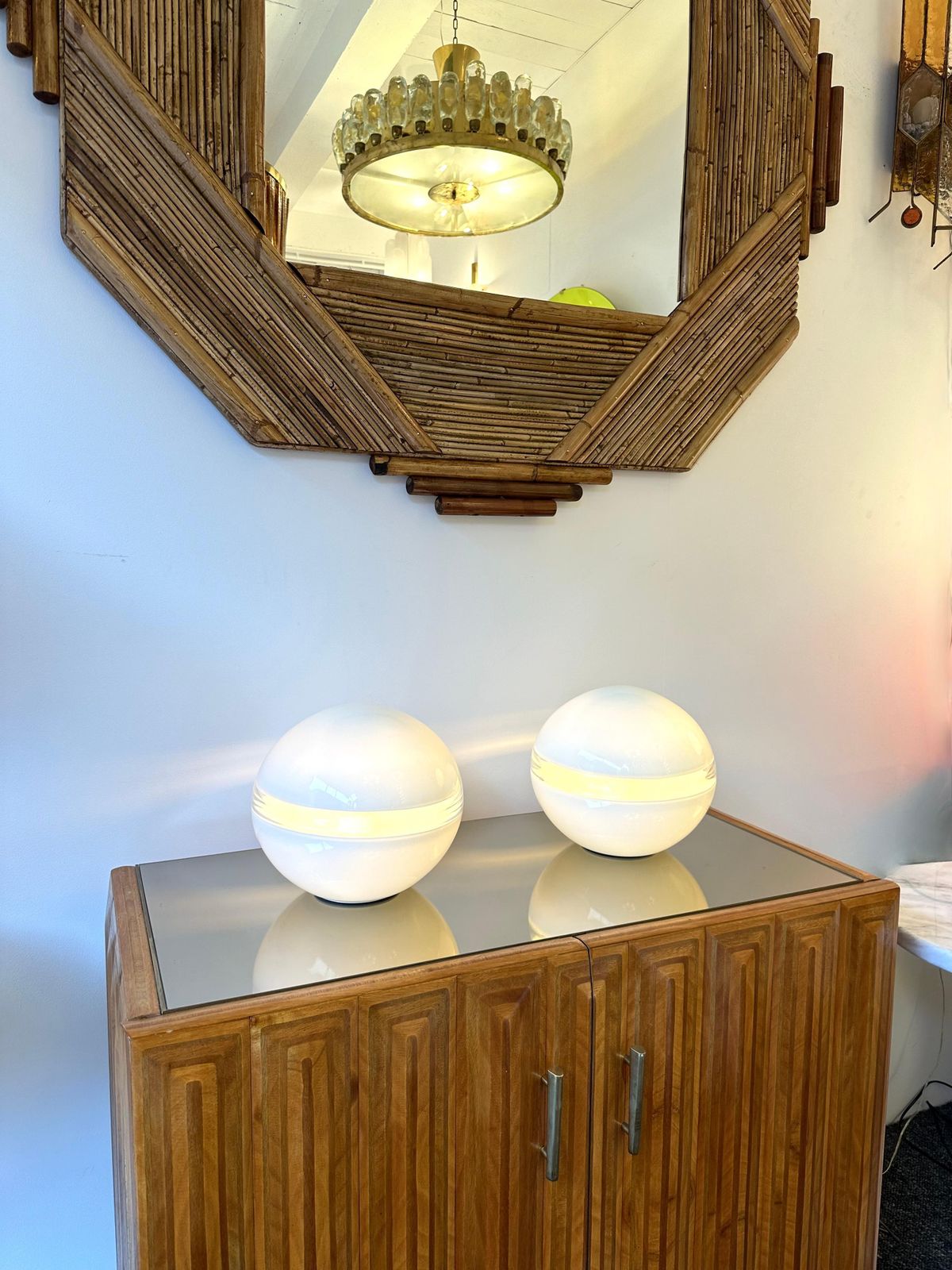 photo vinterior Pair Of Lamps Lt230 Murano Glass By Carlo Nason For Mazzega, Italy, 1970s