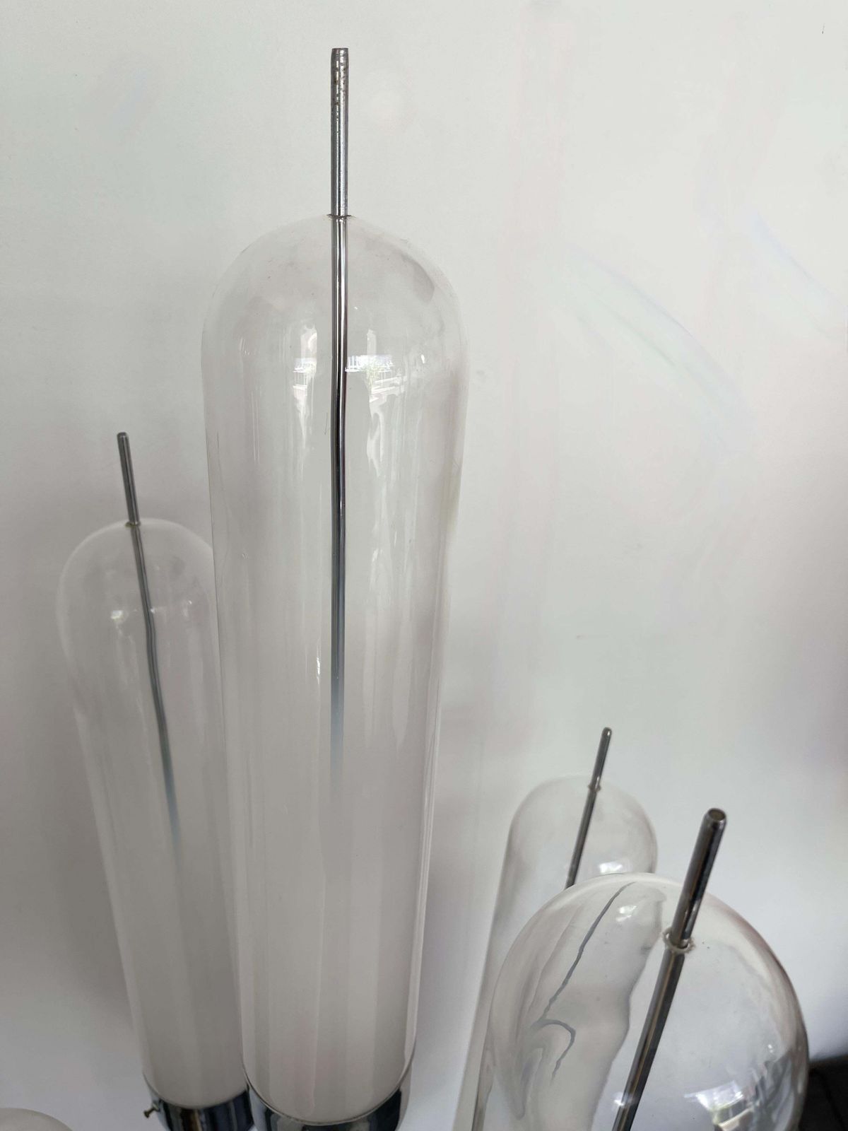 photo furniture Mid Century Modern Reed Floor Lamp Murano Glass Metal By Mazzega, Italy, 1970s