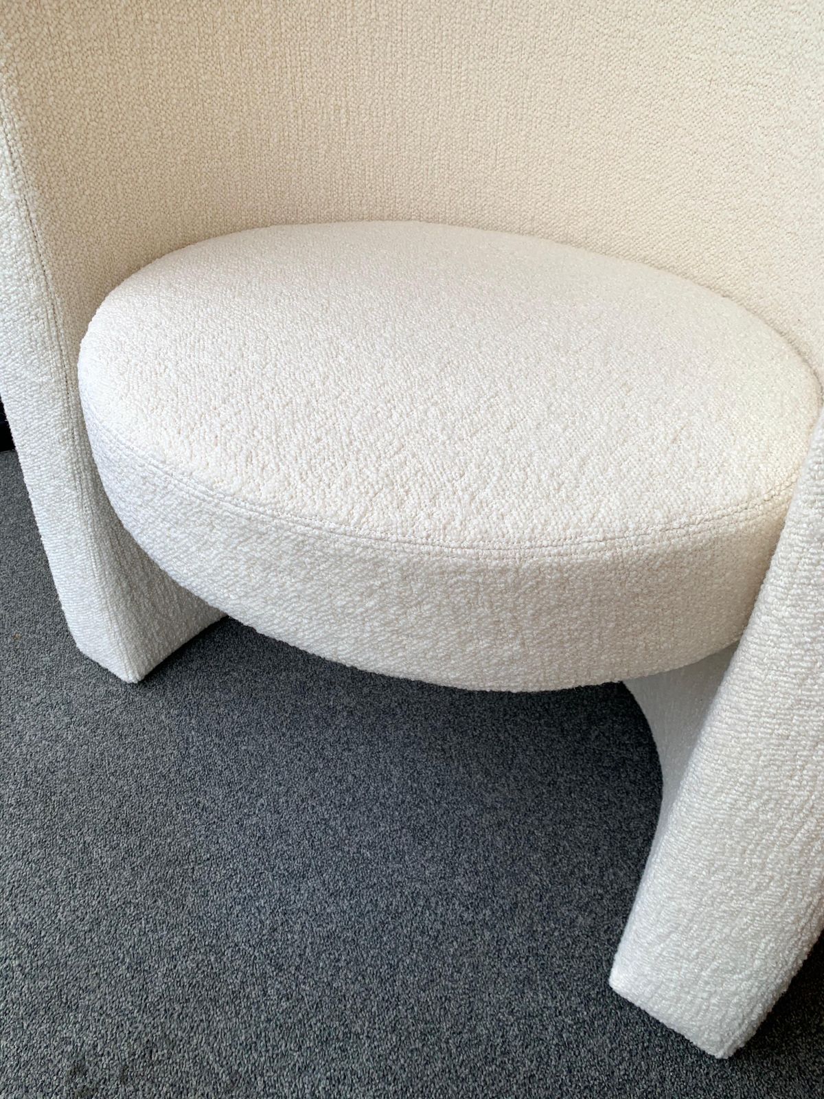 Pair Of Leaf Armchairs Bouclé Fabric, Italy, 1980s photo buy