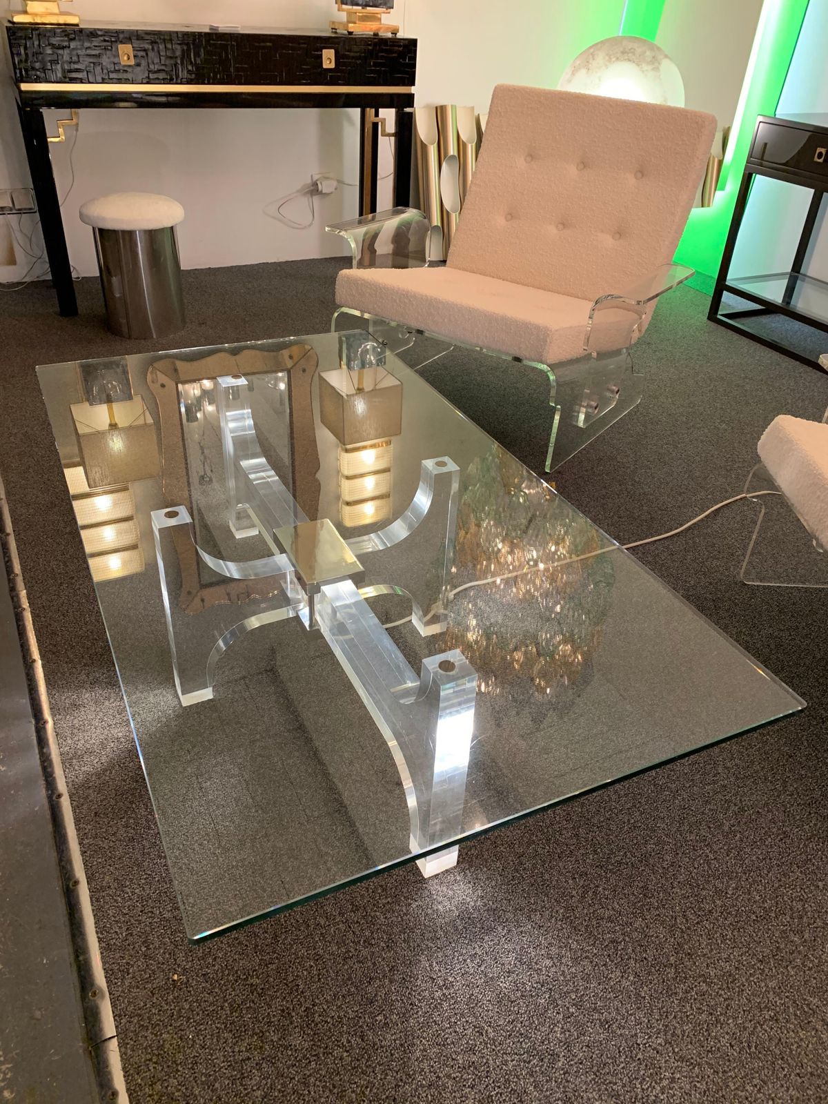 Lightning Lucite And Metal Coffee Table By Philippe Jean, France, 1970s photo buy