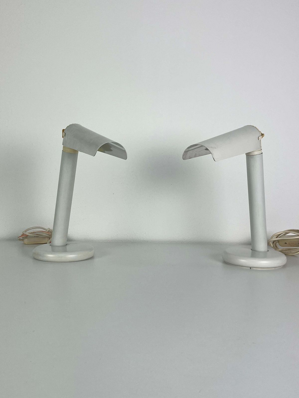photo furniture Set Of 2 Adjustable Bedside Lamps, Made In Italy, 1970s