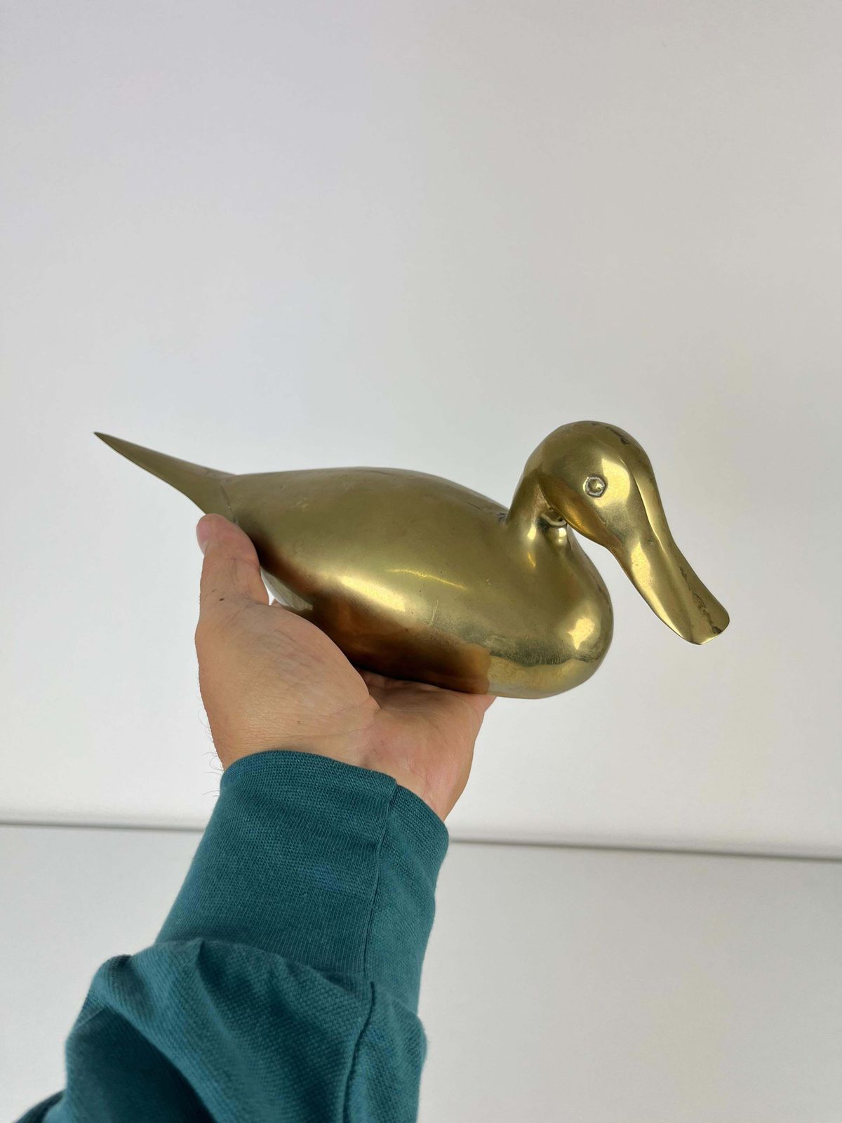 Lovely Mid Century Brass Duck, Made In Italy  1960s photo vinterior