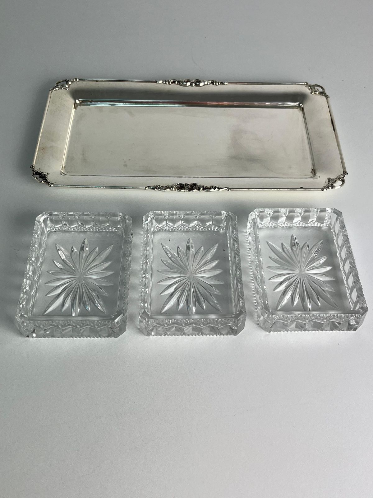 800 Silver And Glass Appetizer Dish, Made In Italy, 1980s photo furniture
