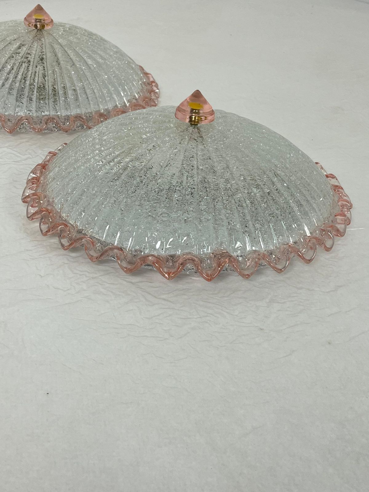 Set Of 2 Murano Glass Ceiling Lights, In The Style Of Barovier & Toso 1980s photo 771.0