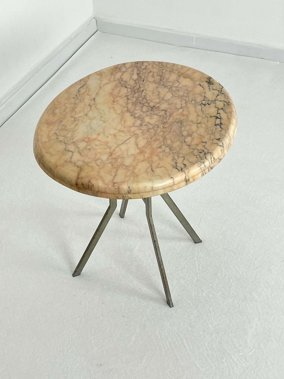 Iron Coffee Table With Marble Top, Made In Italy 1960s photo furniture