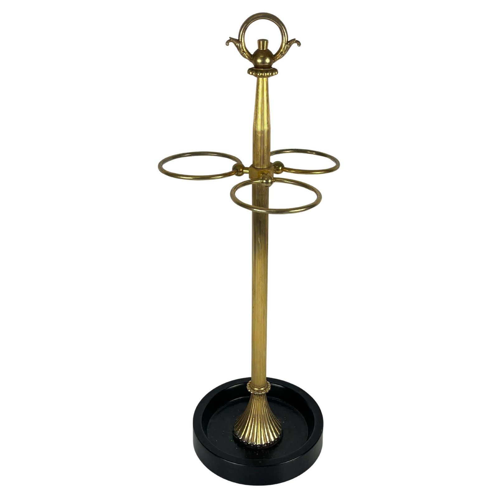 Mid Century Brass Umbrella Stand, Made In Italy 1950s
